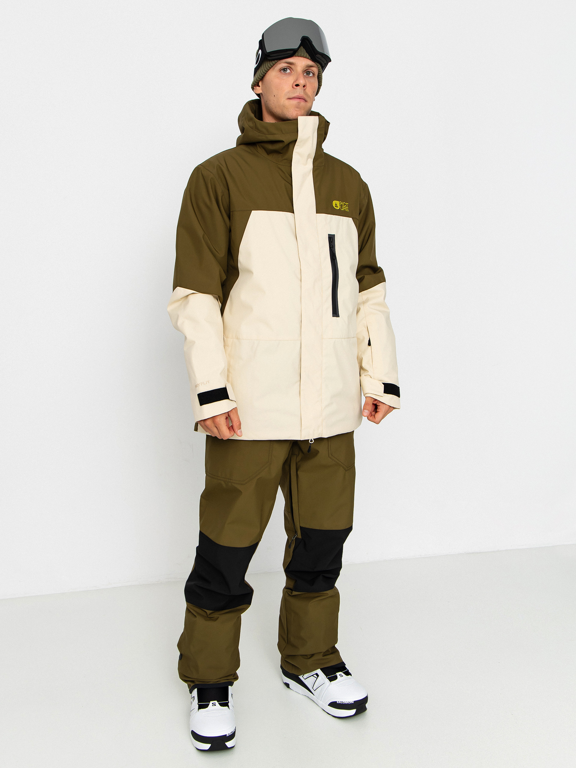 Picture Jomoh Snowboard jacket - beige, green (wood ash)
