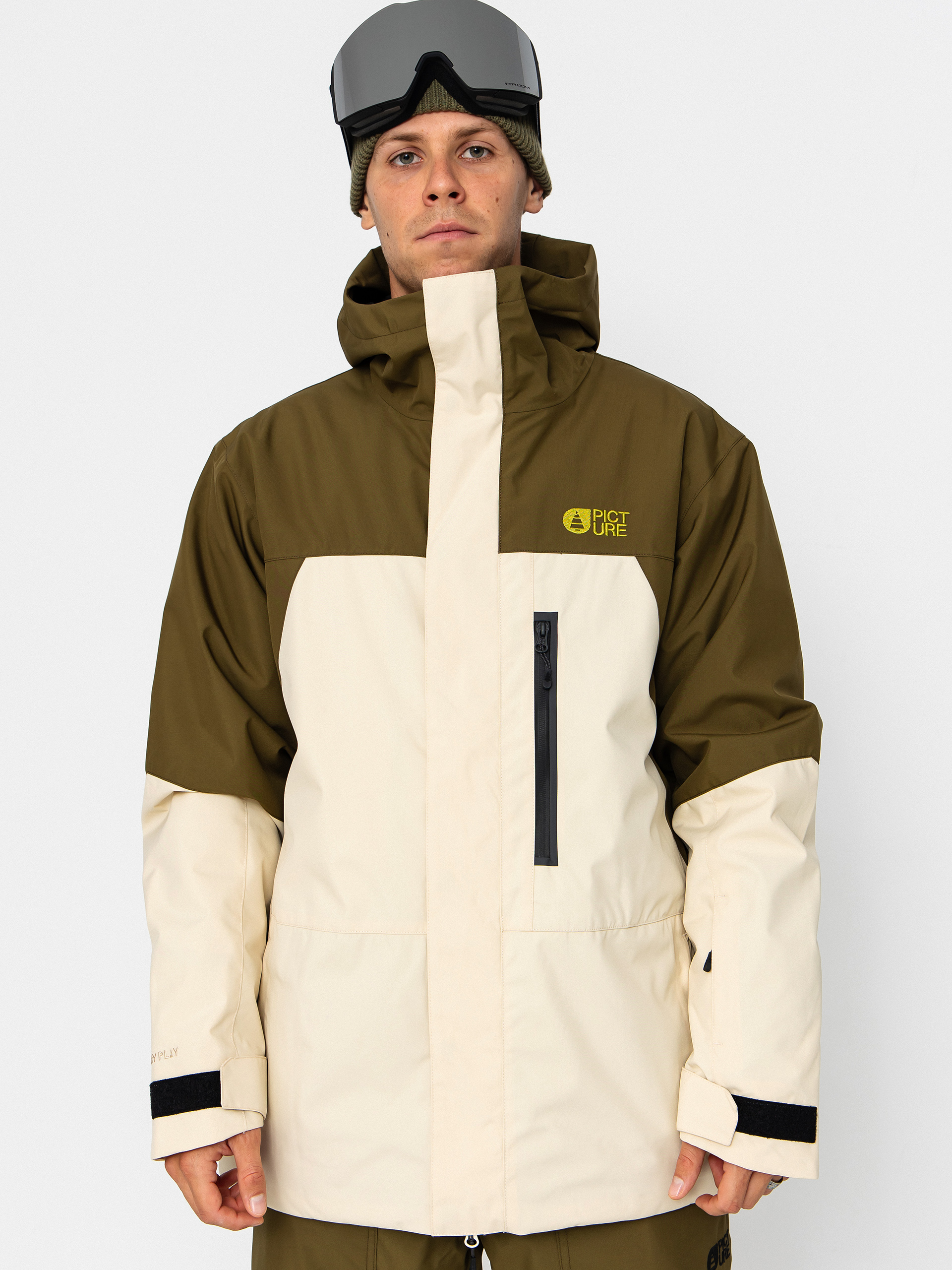 Picture Jomoh Snowboard jacket - beige, green (wood ash)