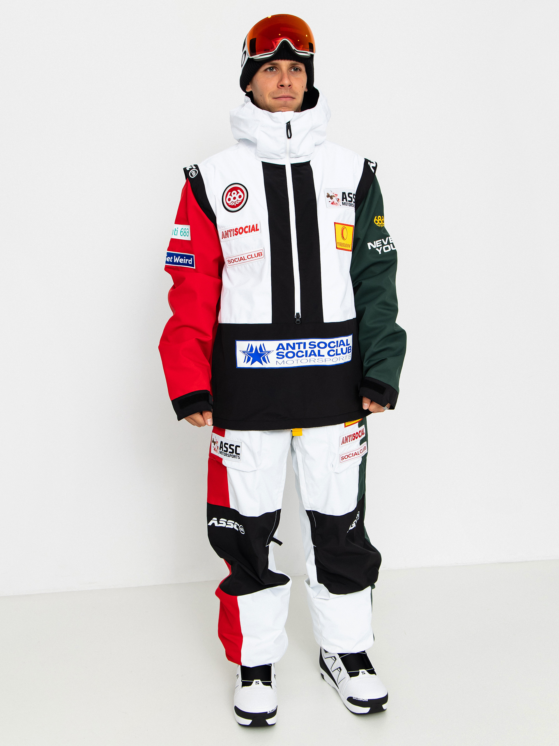 686 Snowboard jacket X ASSC F1 Anorak - white, multicolor (assc