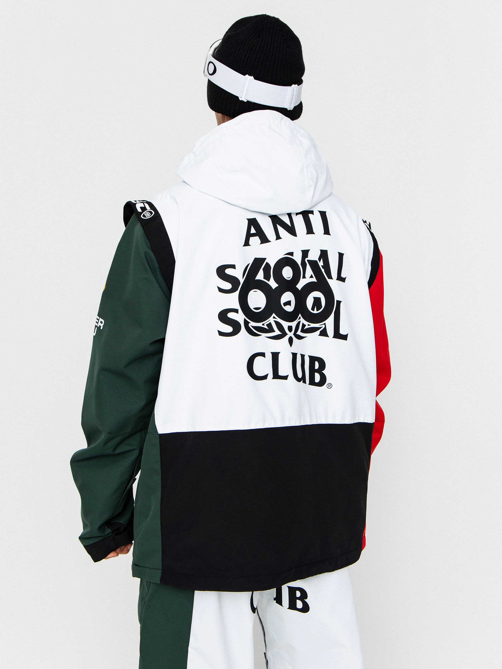 Mens 686 Snowboard jacket X ASSC F1 Anorak (assc white colorblock)