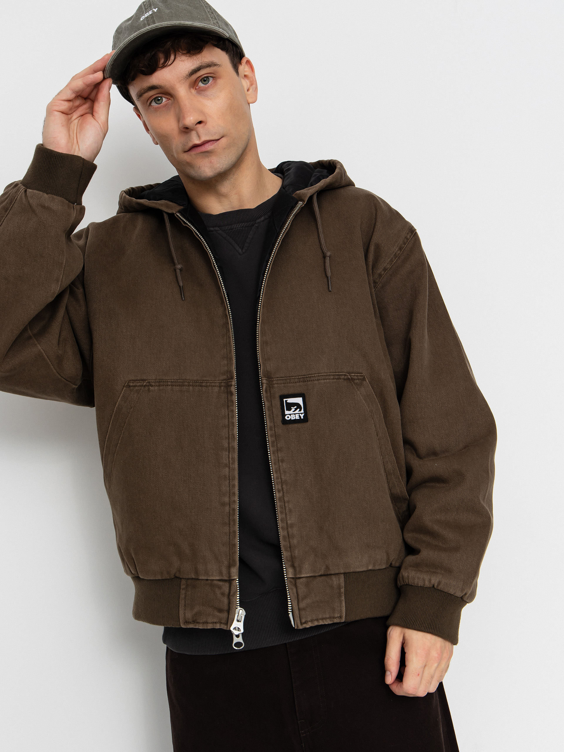 OBEY Hoodie Obey Randy ZHD Jacket (wren faded wash)