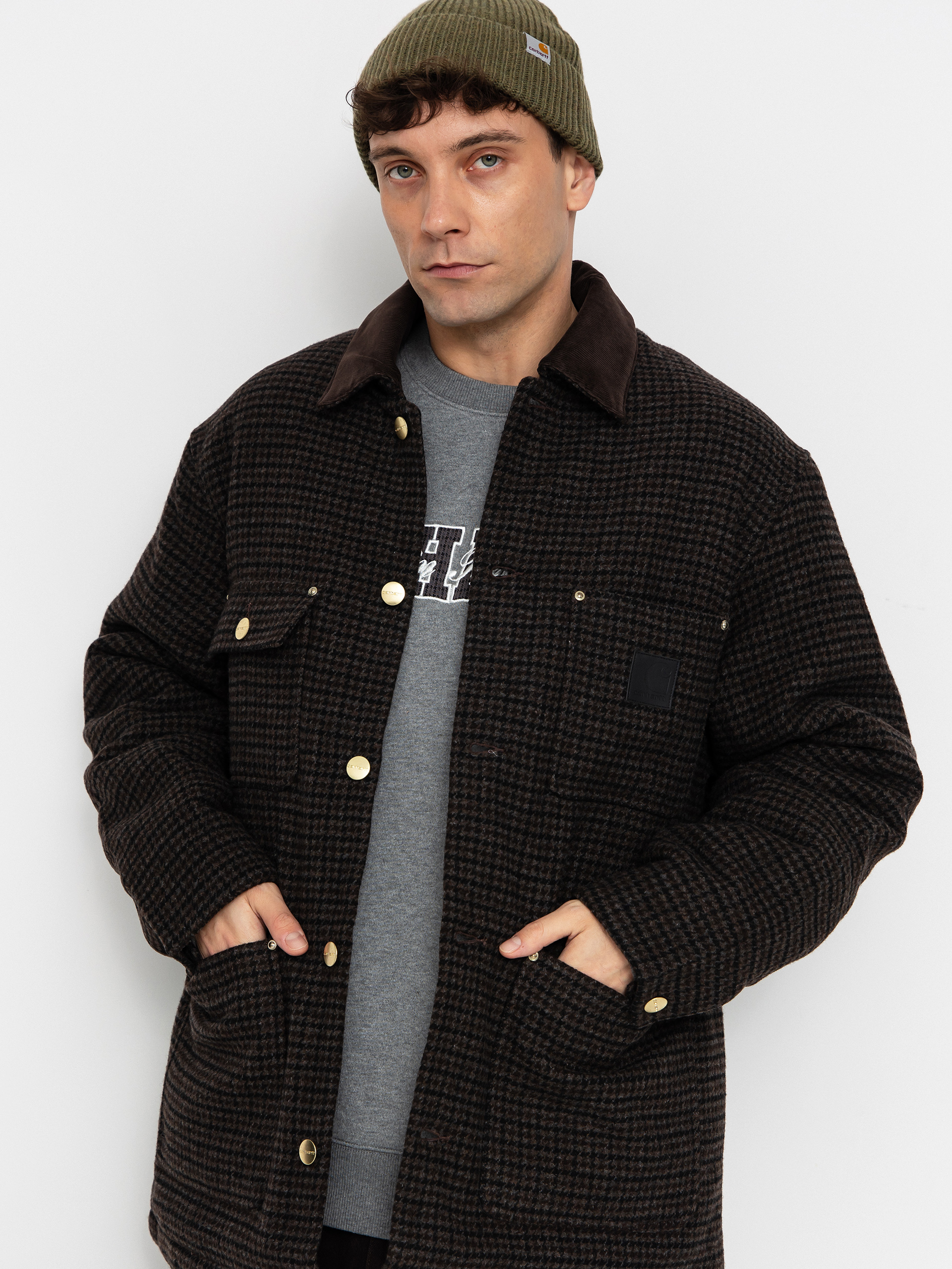 Carhartt WIP Jacket Lowis - brown (lowis houndstooth/vitola heather)