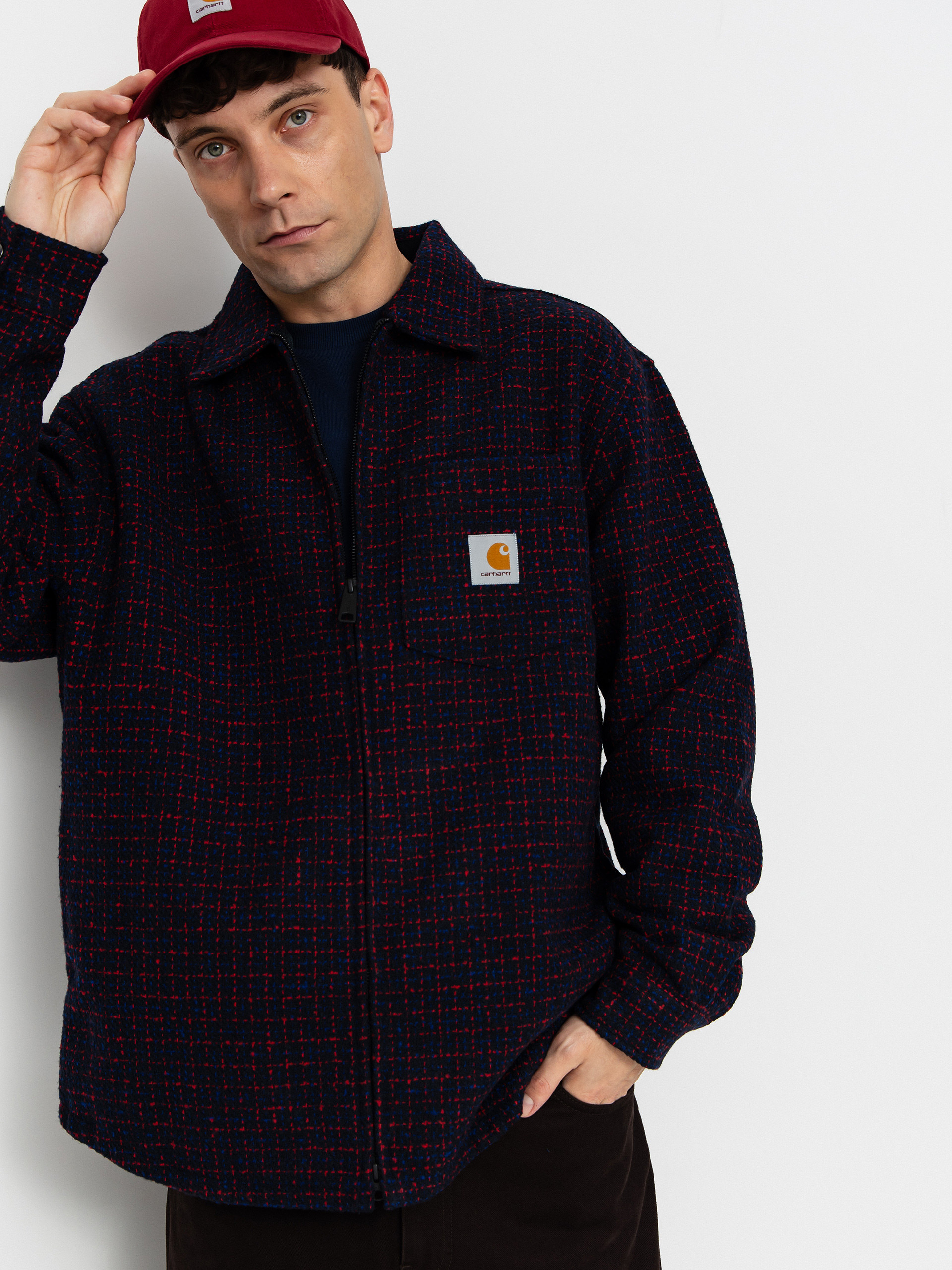 Carhartt WIP Jacket Bellamy - navy blue (bellamy check/deep night)