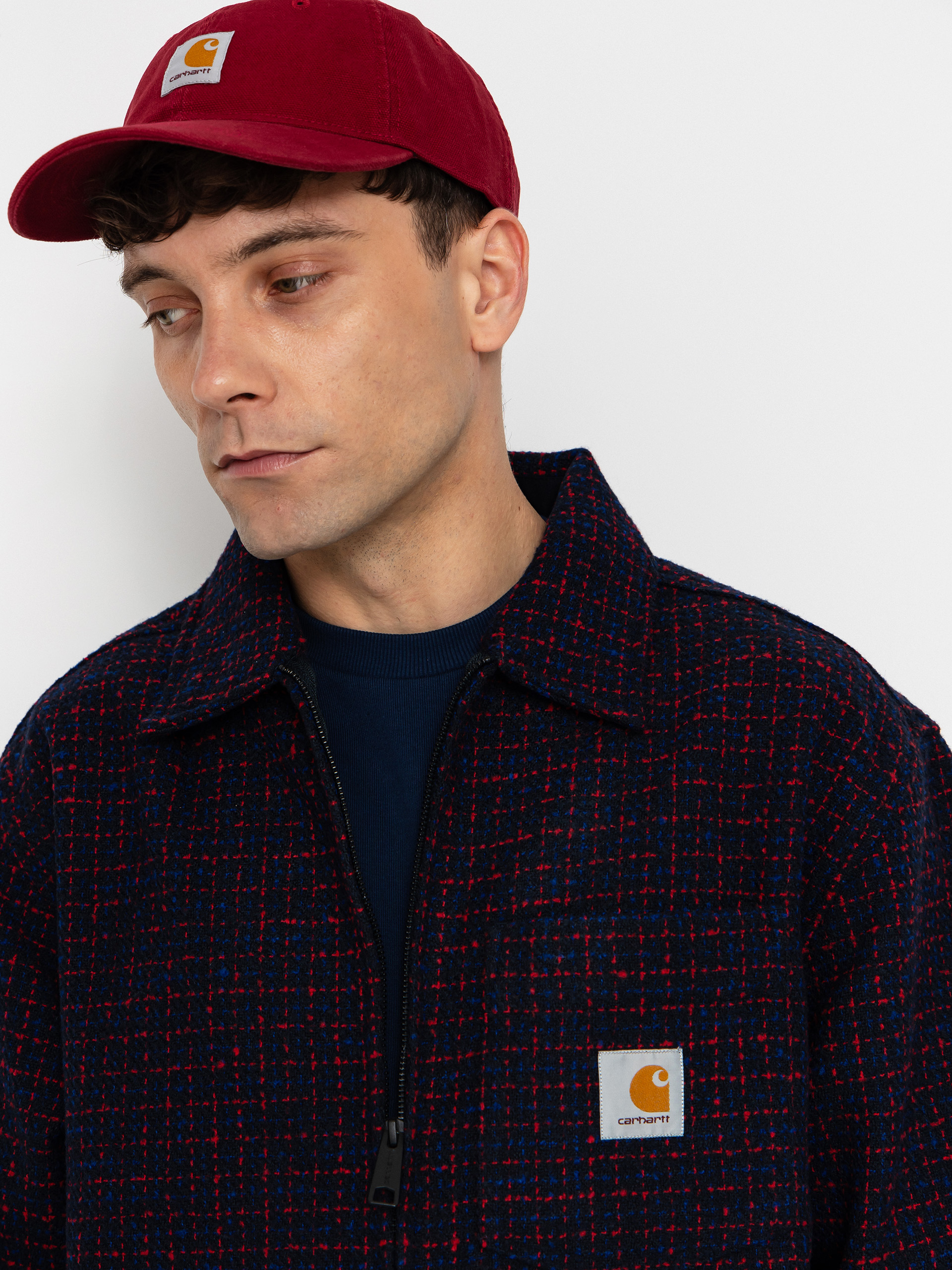 Carhartt WIP Jacket Bellamy - navy blue (bellamy check/deep night)