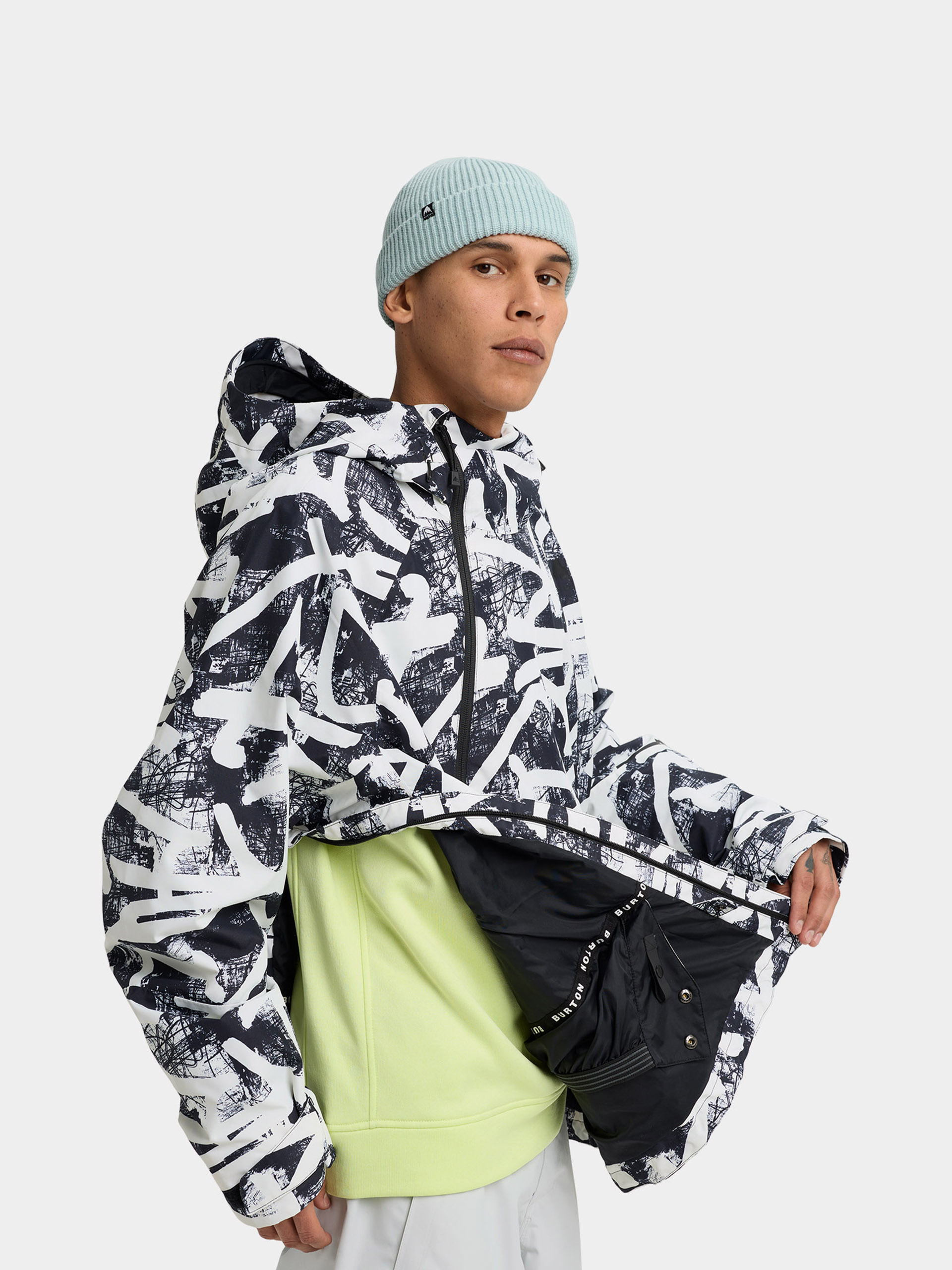 burton RSRV RLX PT Lサイズ シティストリート Burton Snowboard jacket Reserve 2L Relaxed Anorak - white, black