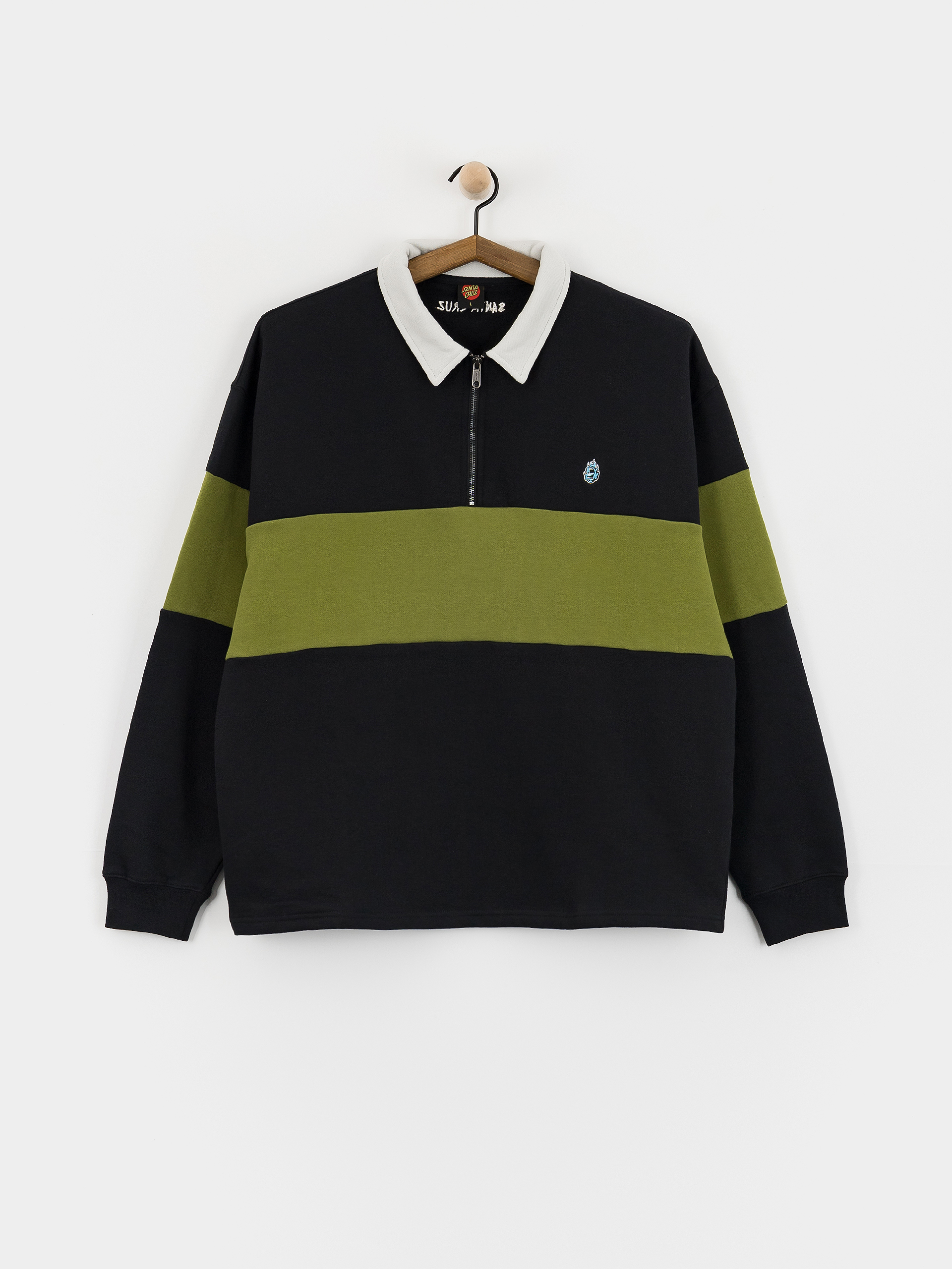 Santa Cruz Sweatshirt Screaming Mini Flame 1/4 Zip (black)