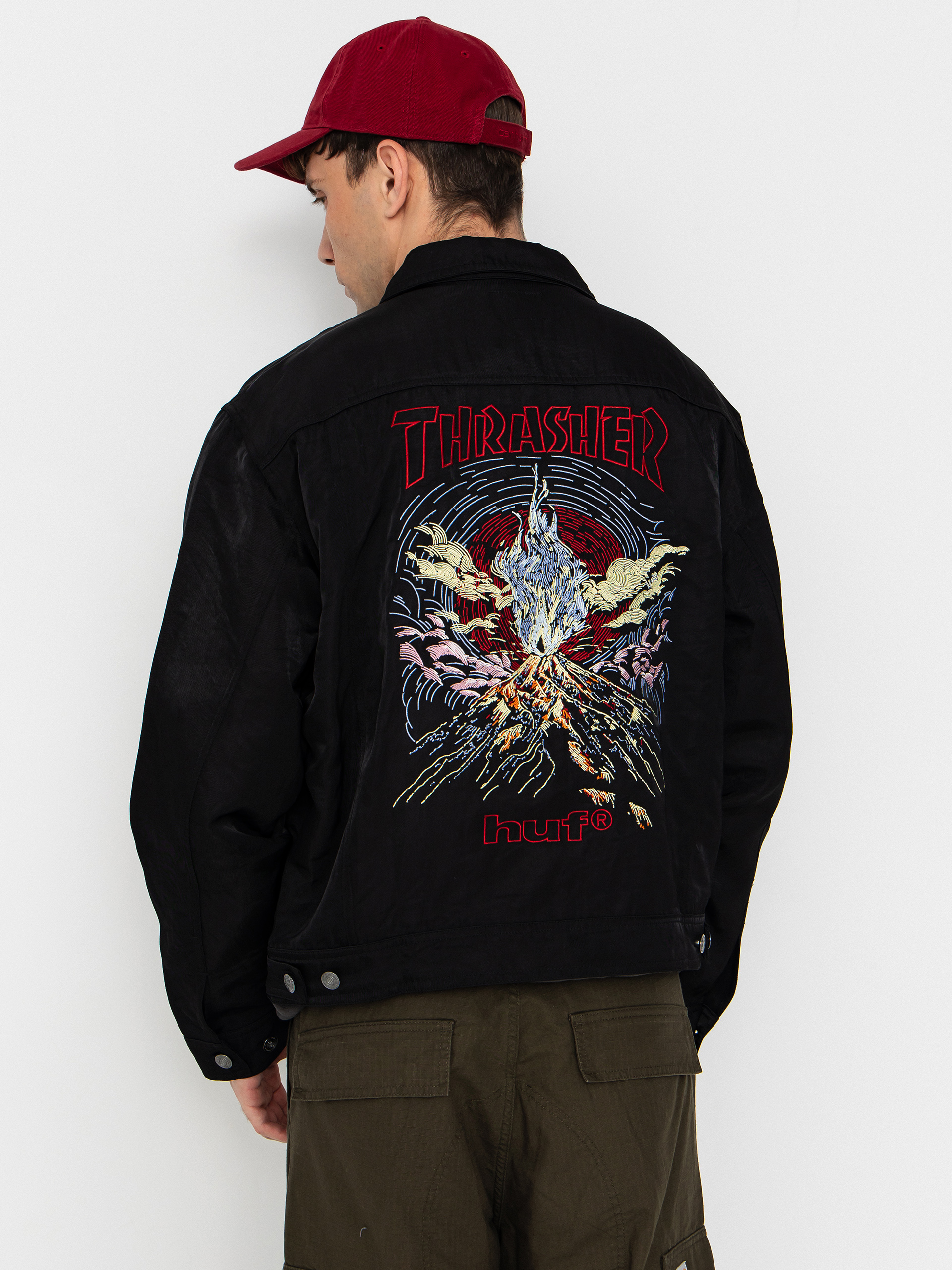HUF Jacket X Thrasher Trucker - black (black)