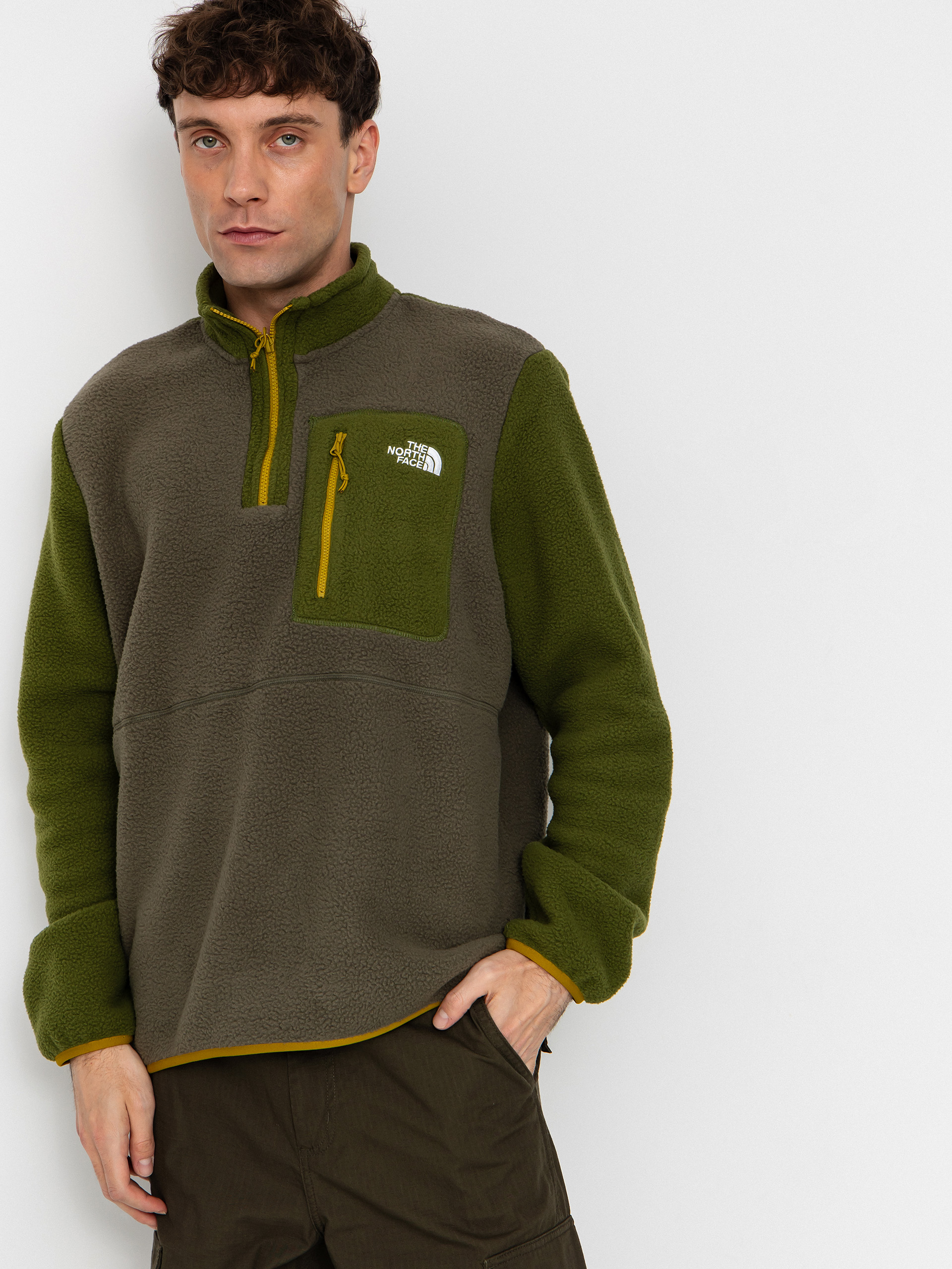 The North Face Yumiori 1/4 Zip Fleece  (new taupe green/woodlan)