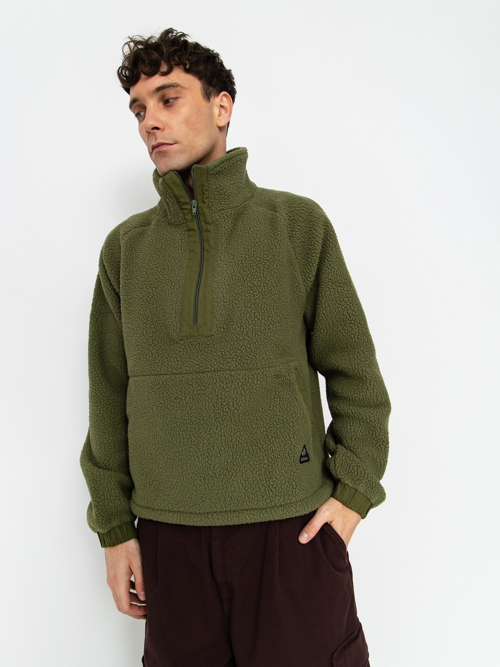 Jones Snowboards Sweatshirt Campfire Rec Sherpa (moss green)