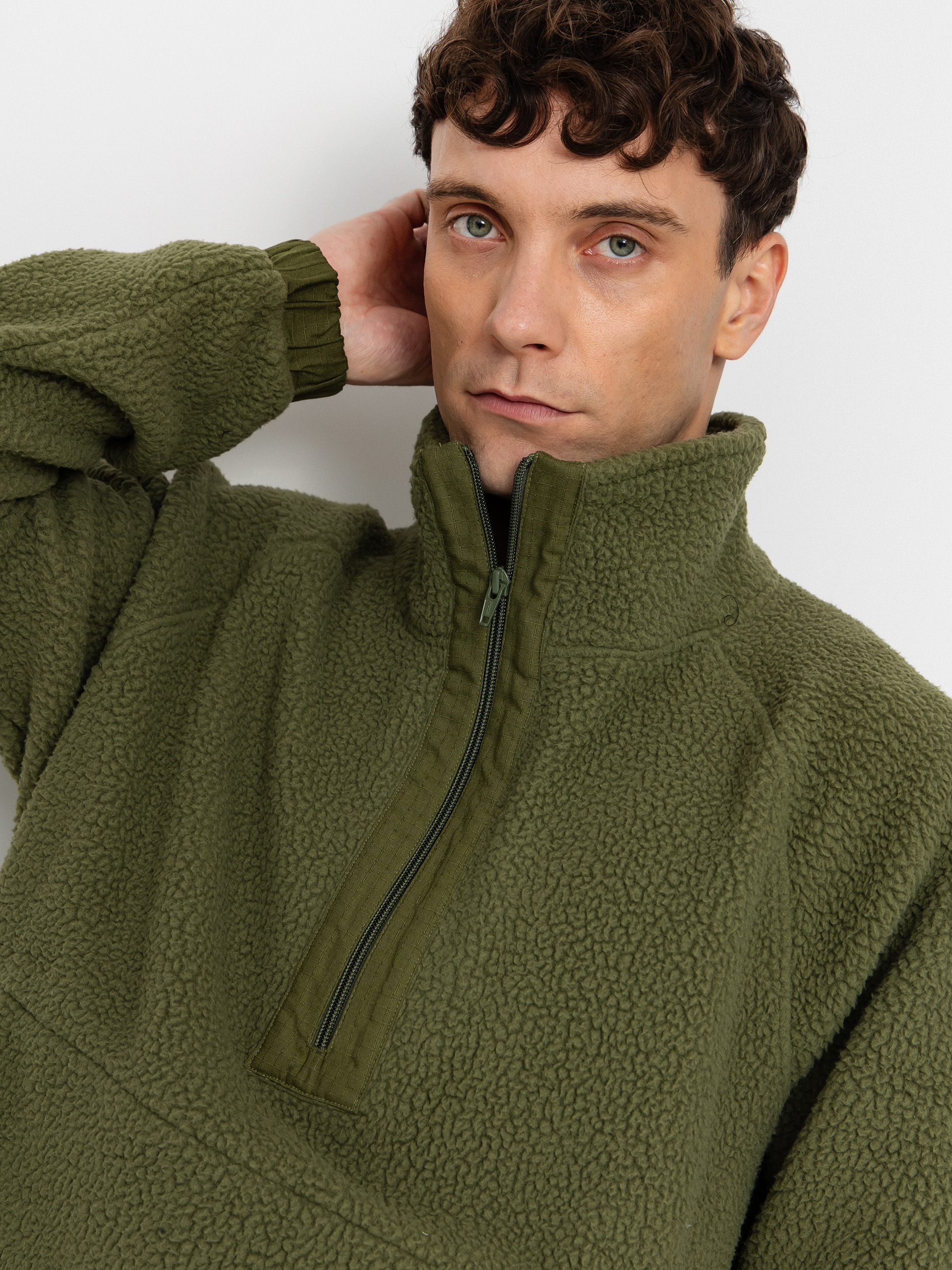 Jones Snowboards Campfire Rec Sherpa Sweatshirt (moss green)