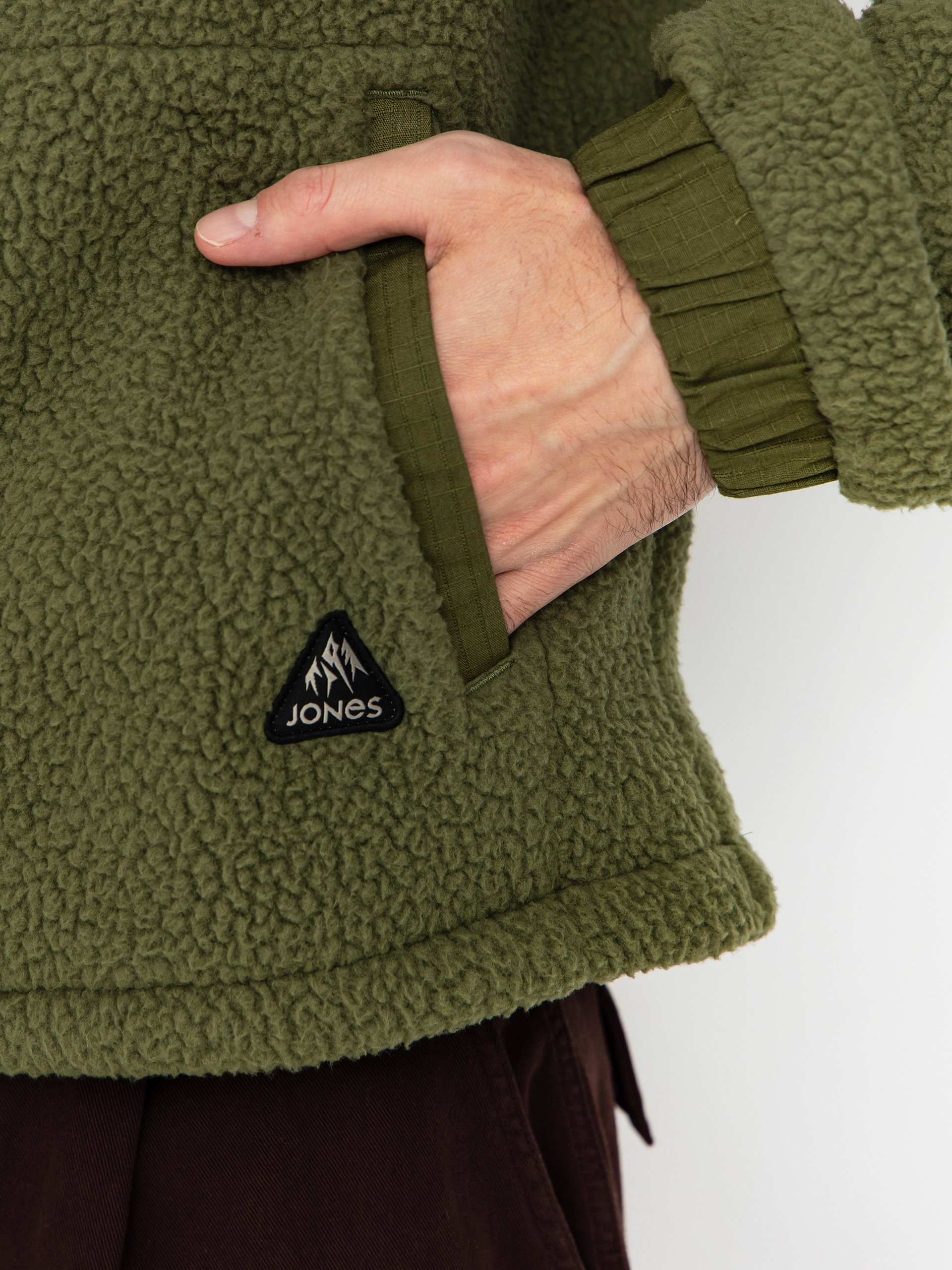Jones Snowboards Campfire Rec Sherpa Sweatshirt (moss green)