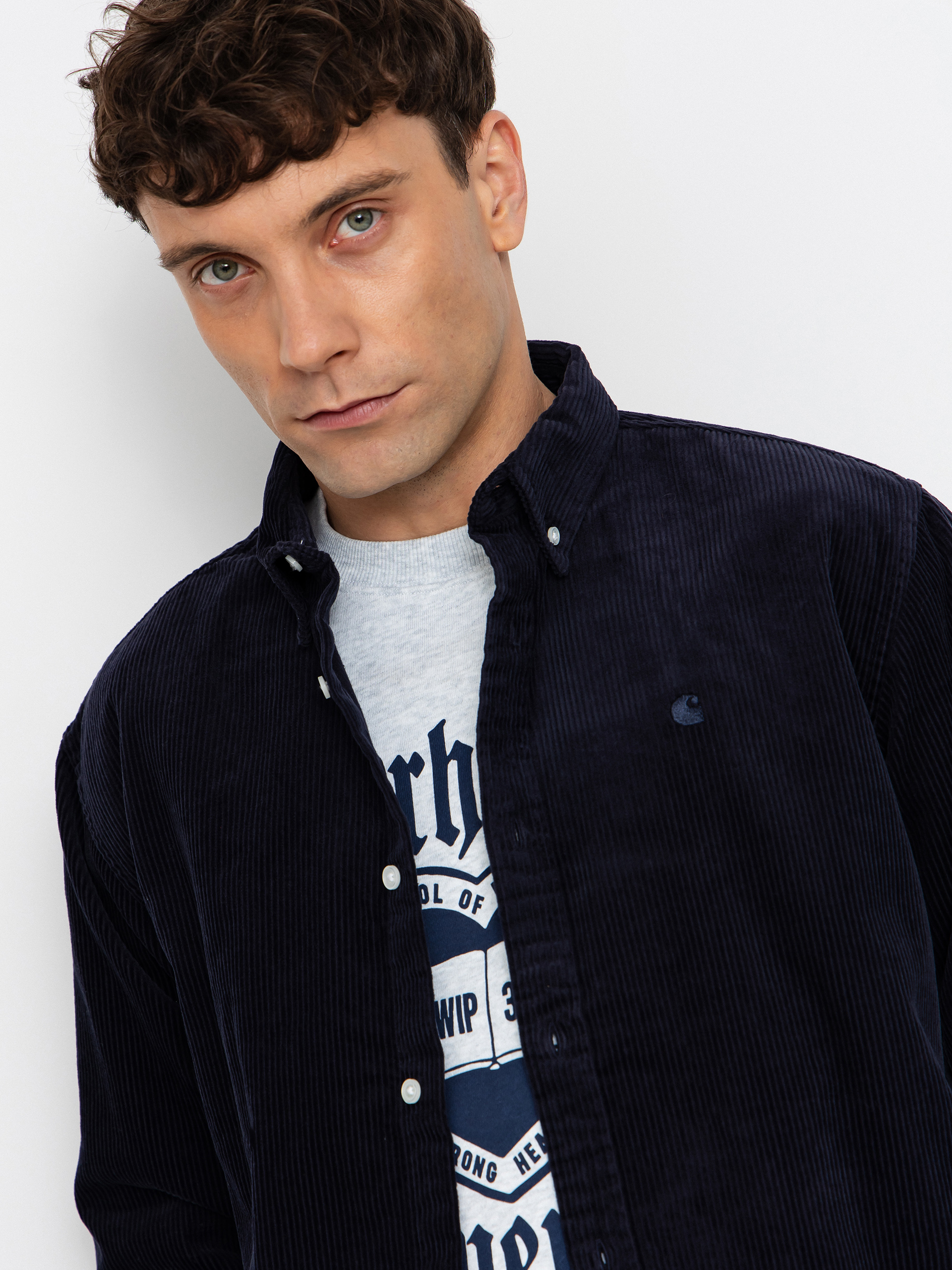 Carhartt WIP Hemd Madison Cord (dark navy/dark navy)