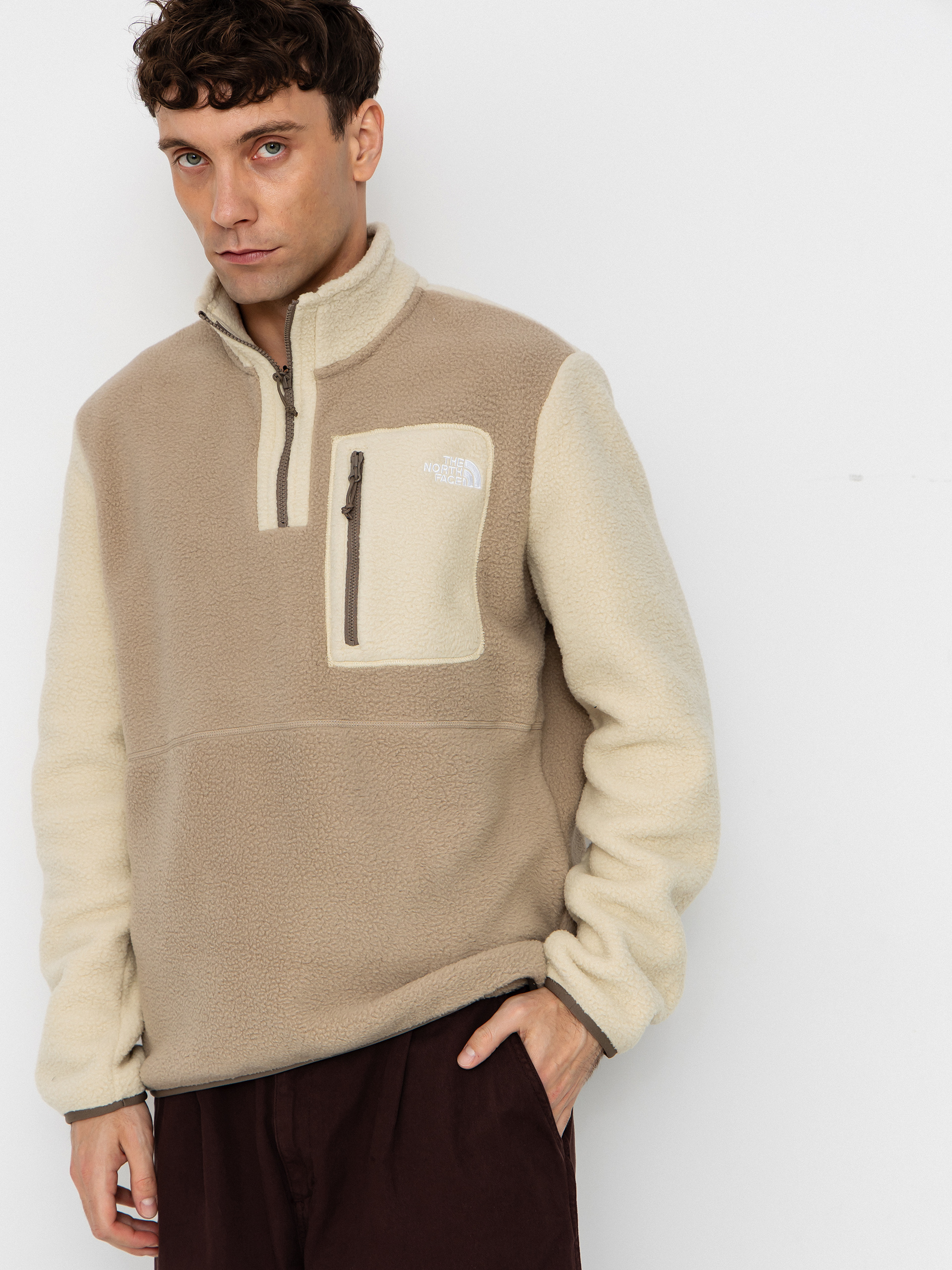 The North Face Fleece Jacke Yumiori 1/4 Zip (mushroom grey/gravel/mo)