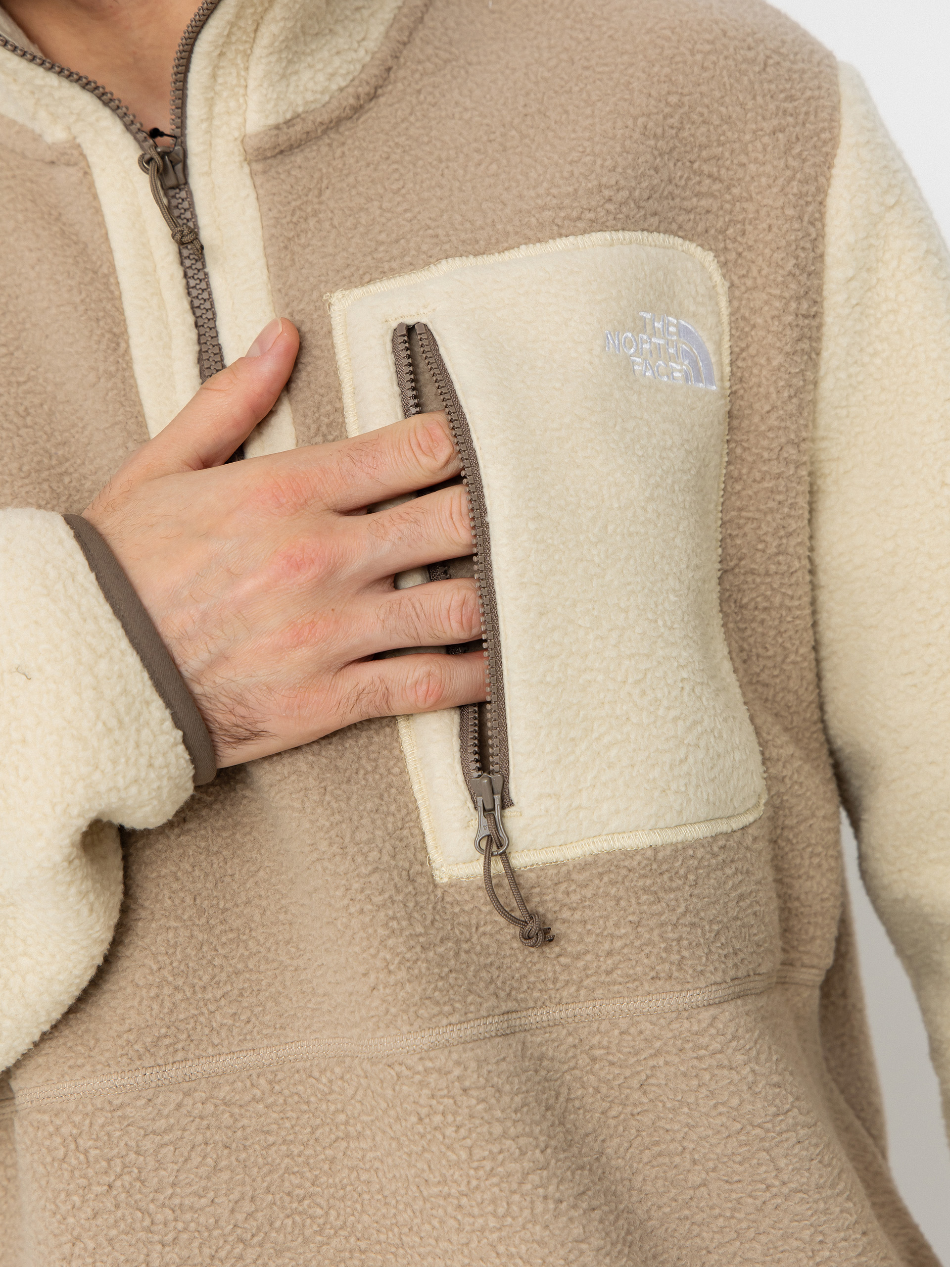 Mens The North Face Fleece  Yumiori 1/4 Zip (mushroom grey/gravel/mo)