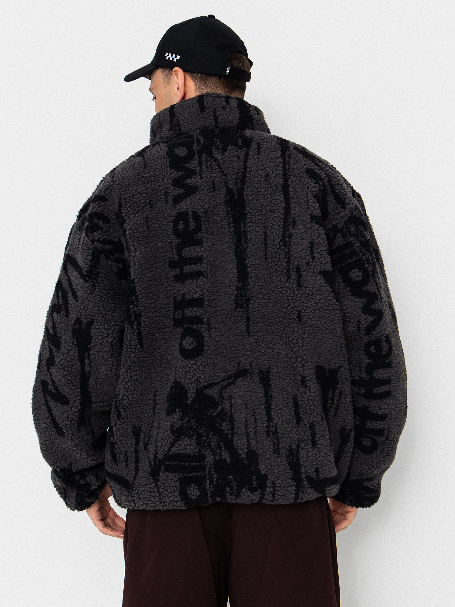 Mens Vans Stiller Sherpa Full Zip Fleece  (asphalt/black)