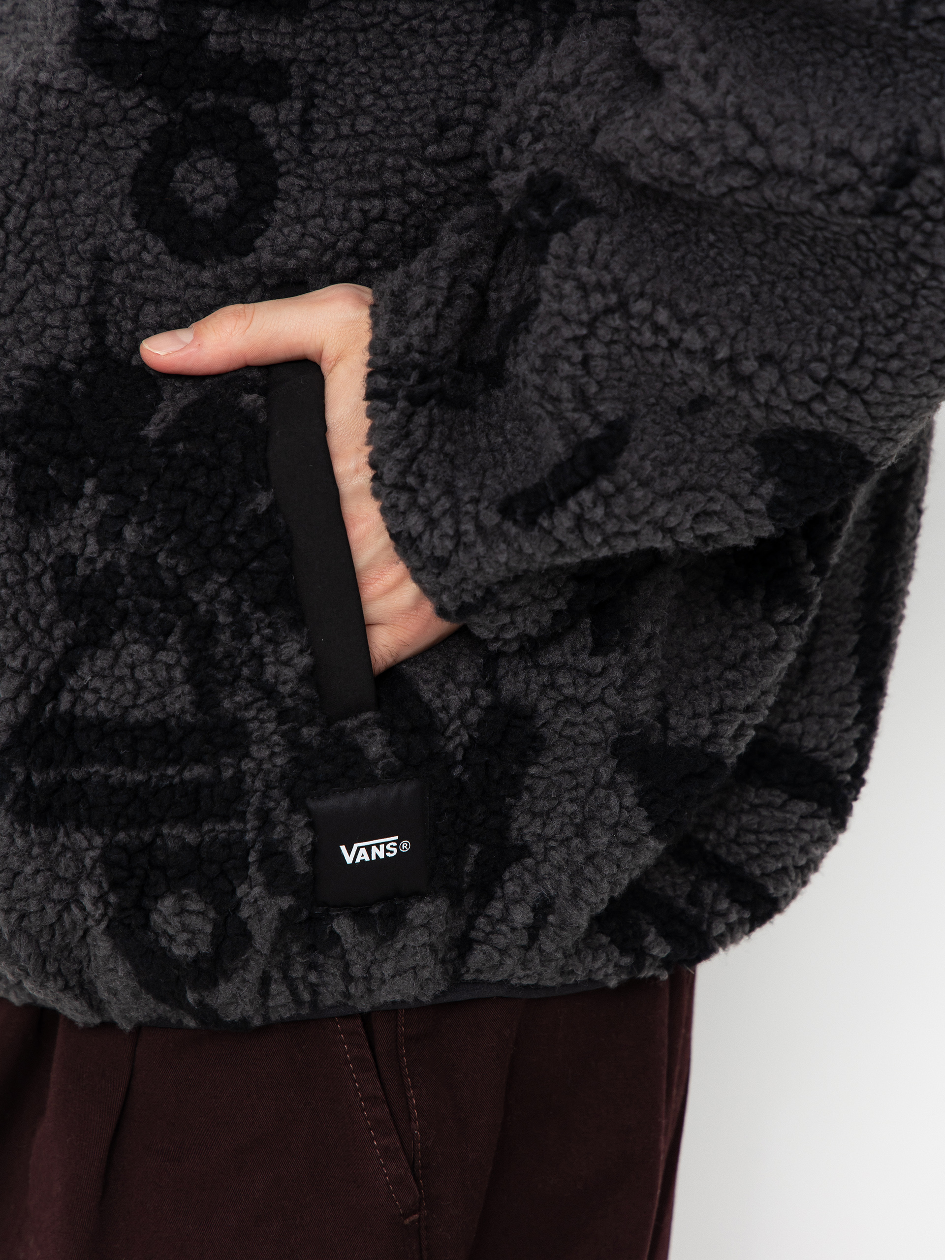 Herren Vans Stiller Sherpa Full Zip Fleece Jacke (asphalt/black)