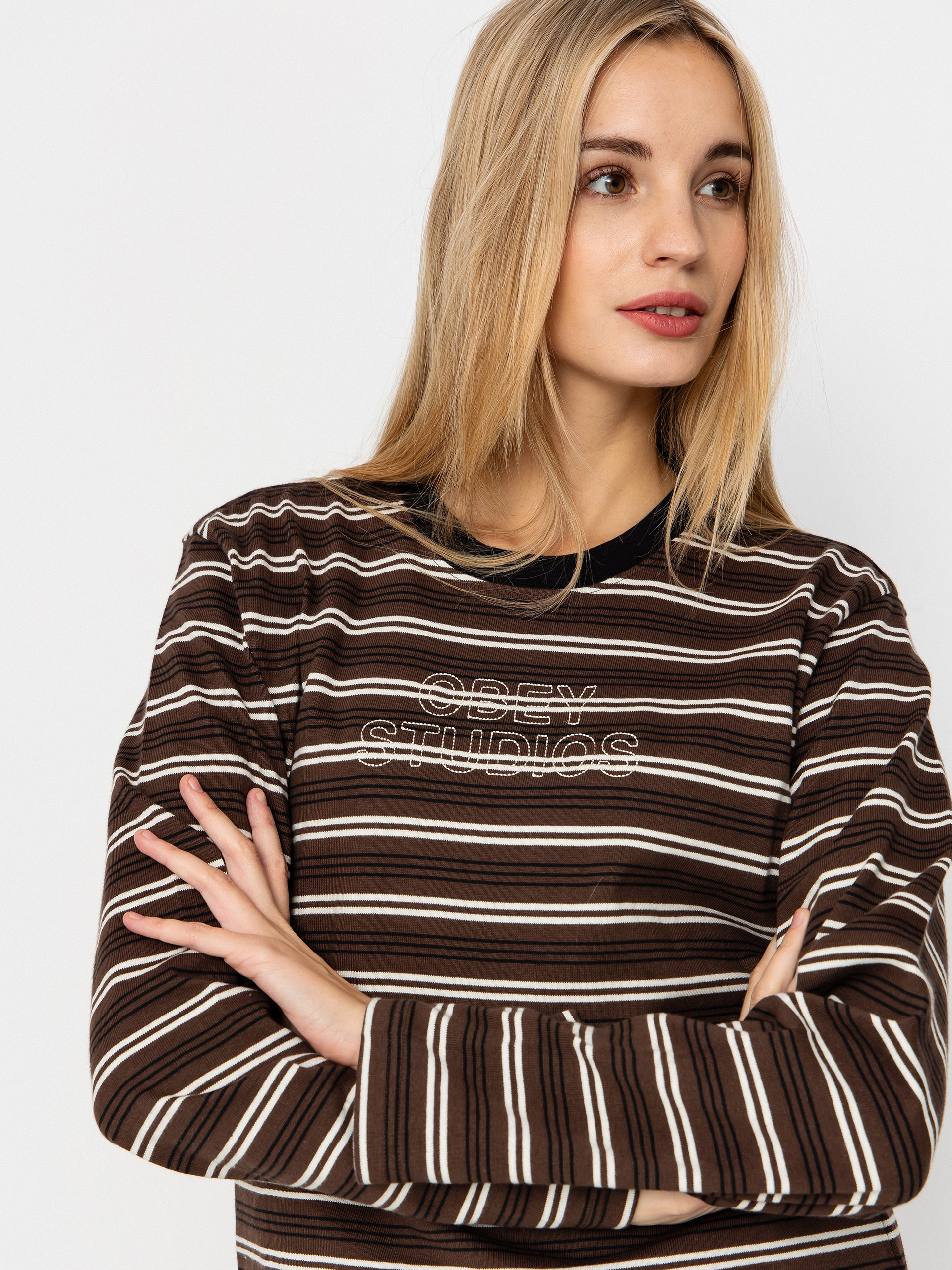 OBEY Louie Stripe Wmn Longsleeve (mushroom multi)