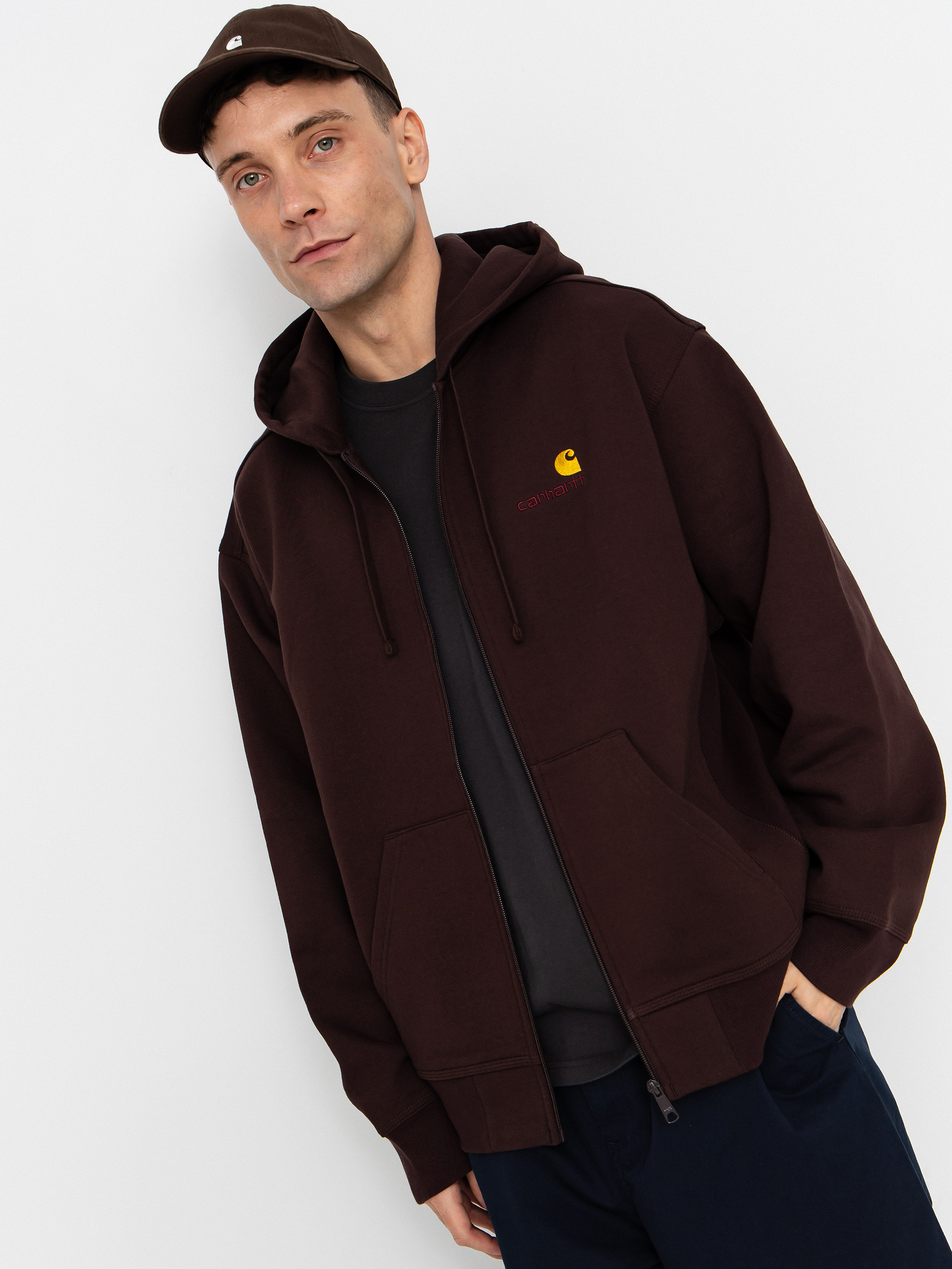 Carhartt WIP Hoodie American Script ZHD - brown (palisander)