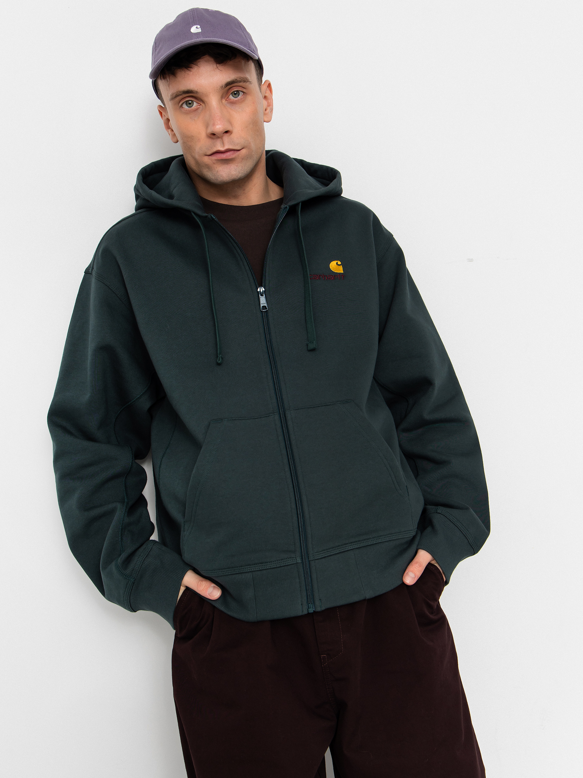 Carhartt WIP American Script ZHD Hoodie (kale green)