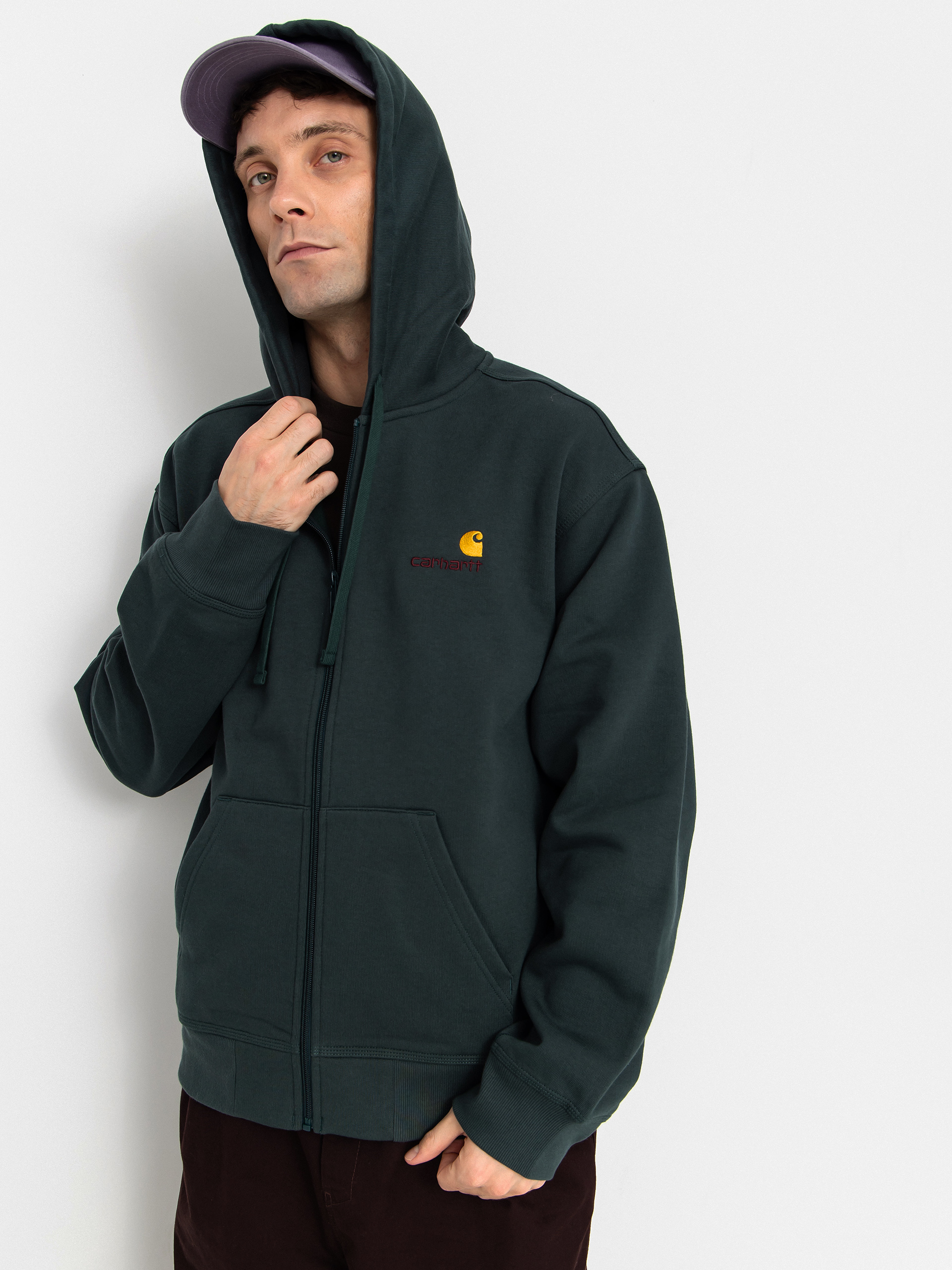 Carhartt WIP American Script ZHD Hoodie (kale green)