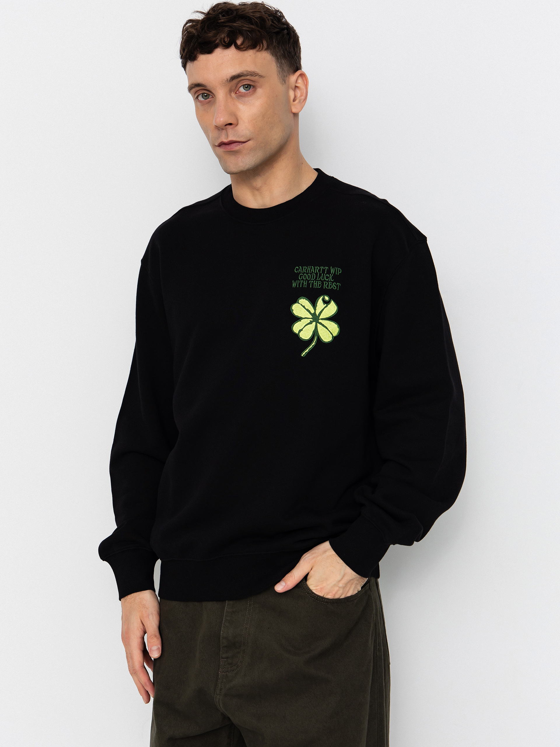 Stussy Sweatshirt Stock Logo Crew - black (black)