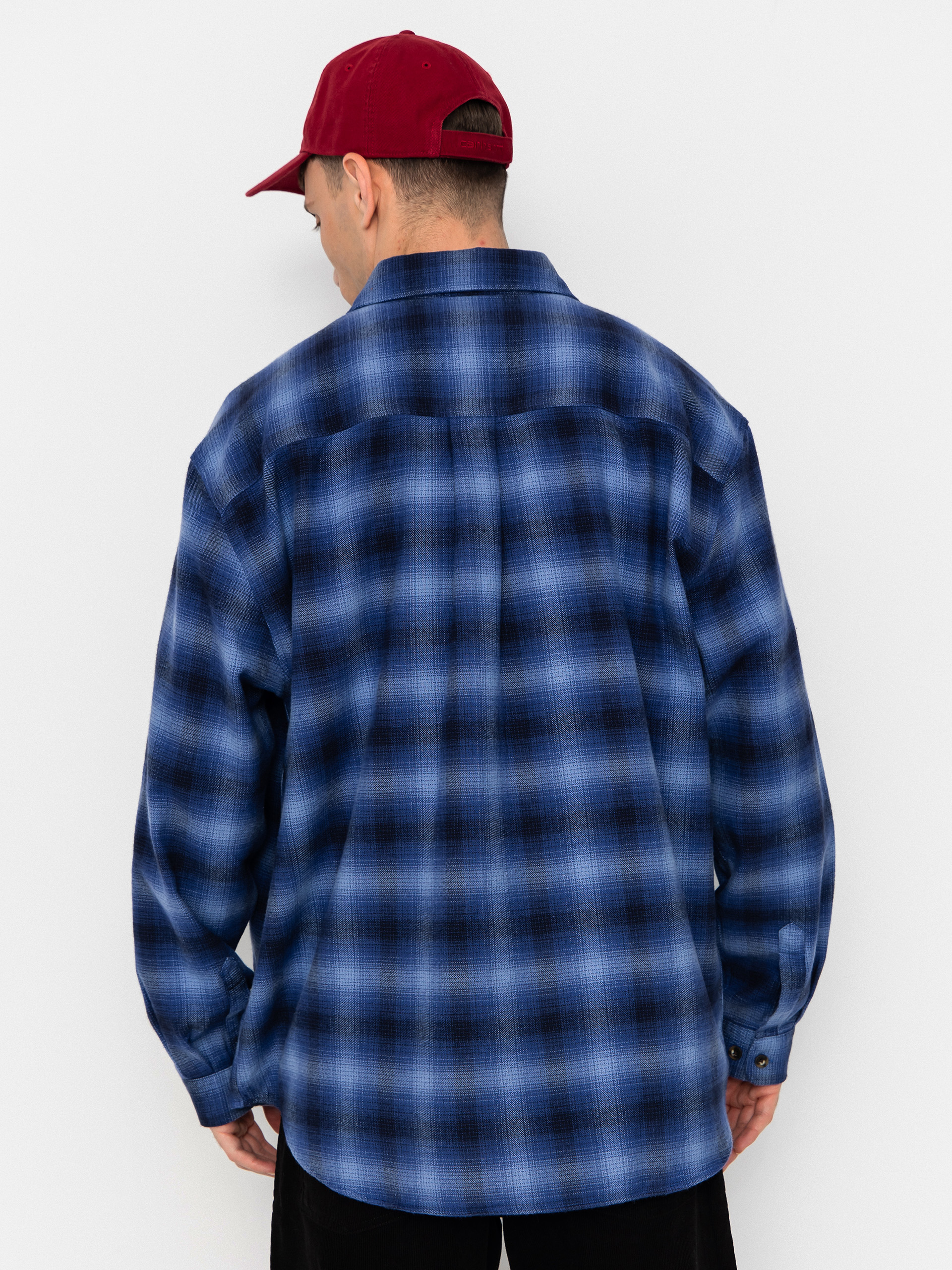 Polar Skate Mitchell Shadow Check Shirt - blue (blue)