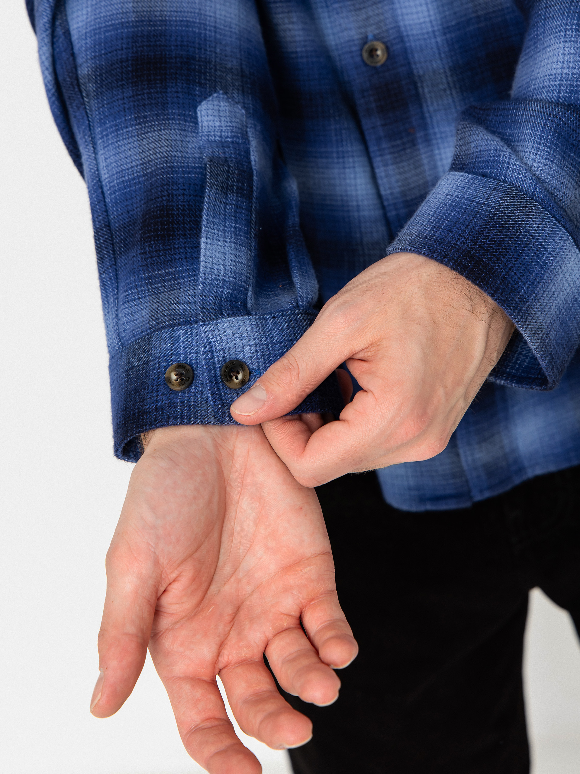 Polar Skate Mitchell Shadow Check Shirt (blue)