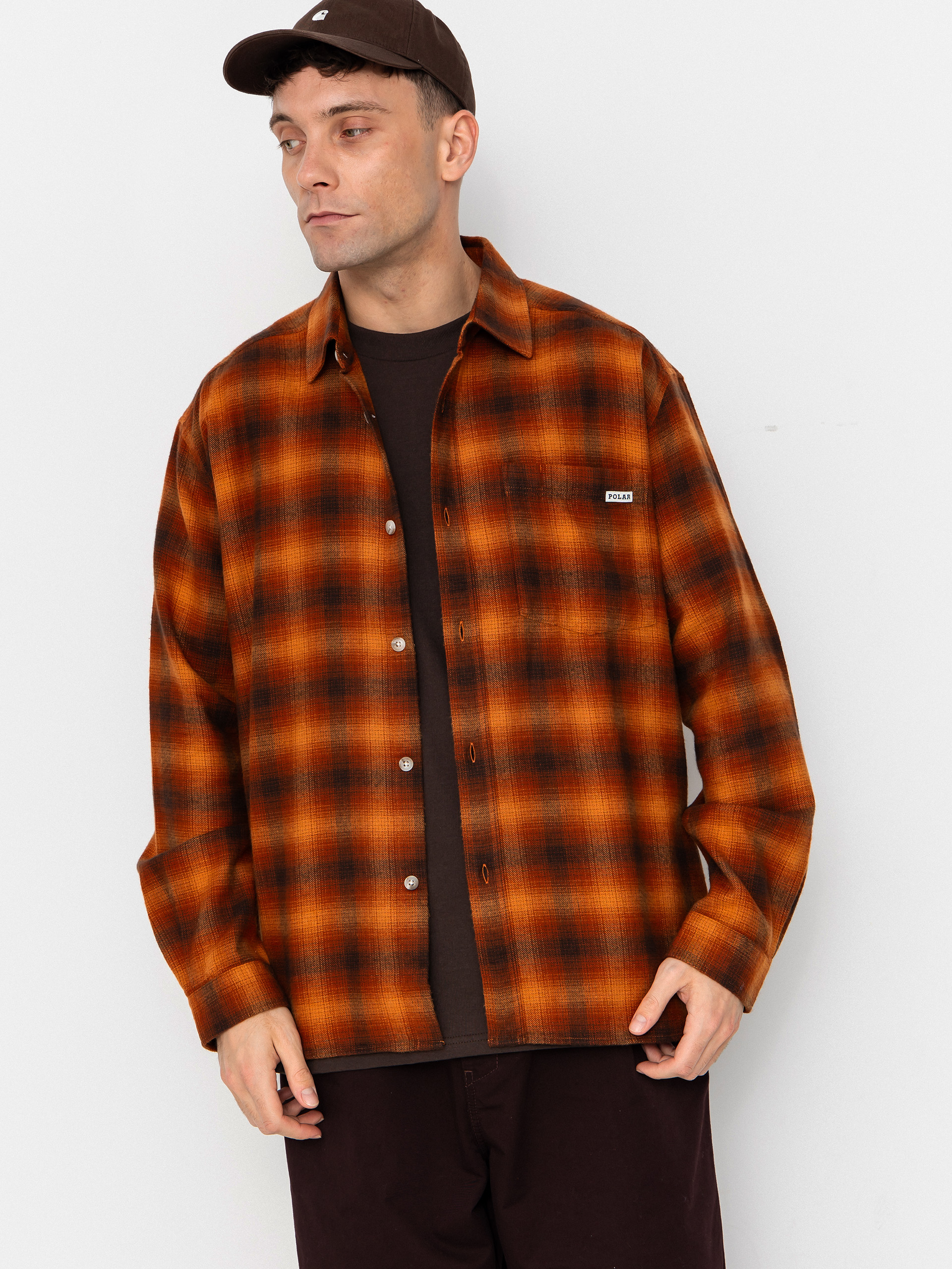 Polar Skate Mitchell Shadow Check Hemd (caramel)