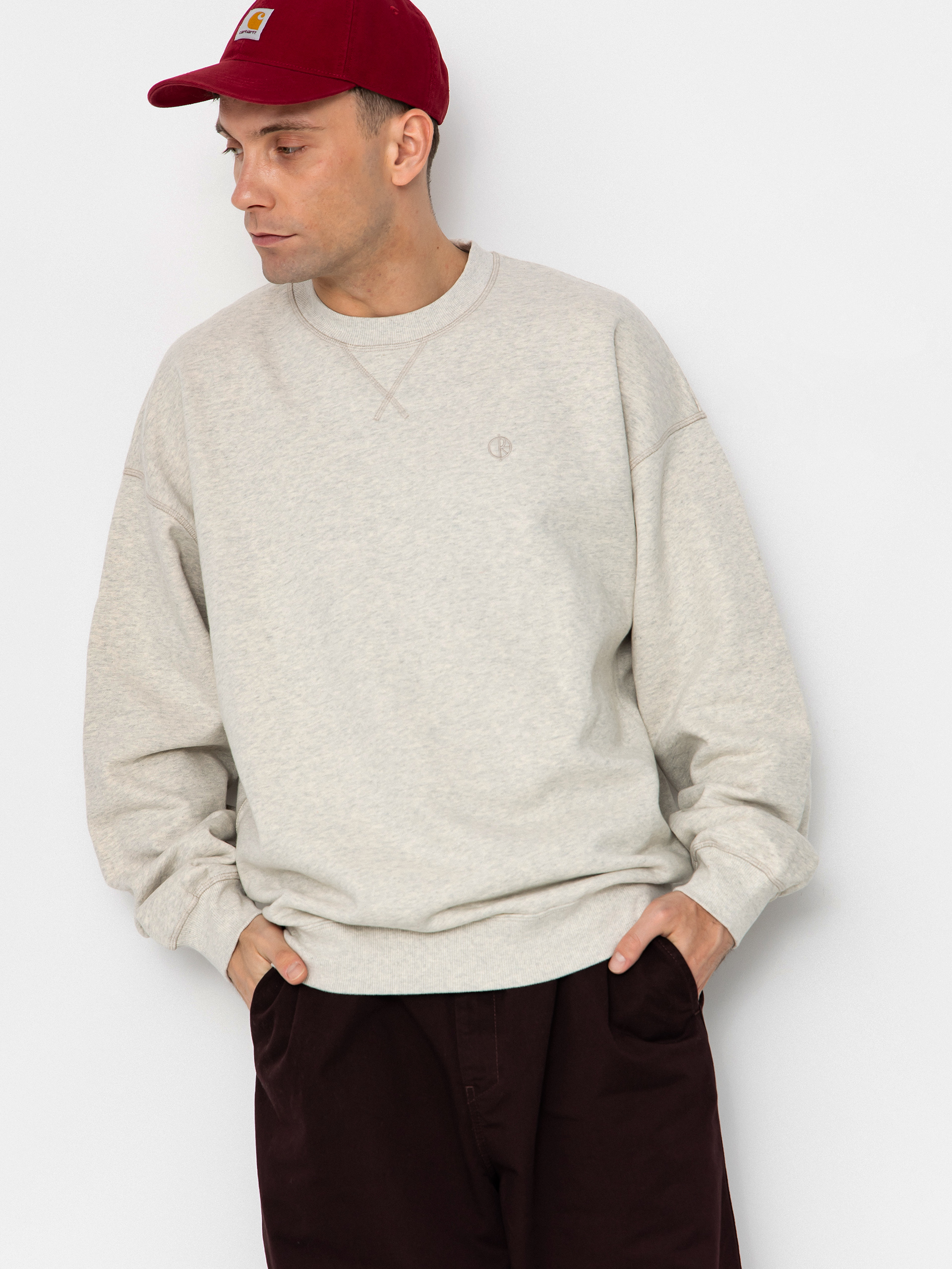 Polar Skate Frankie Crewneck Sweatshirt (ivory grey melange)