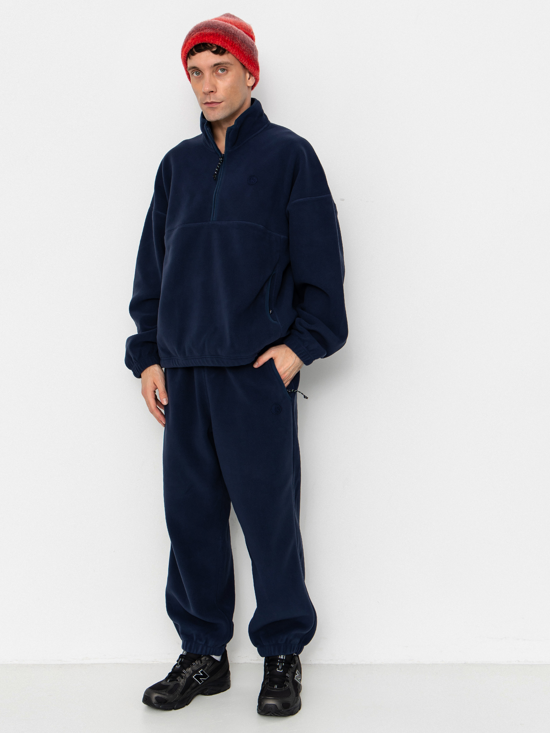 Polar Skate Ivan Half Zip Cardigan - navy blue (grey blue)