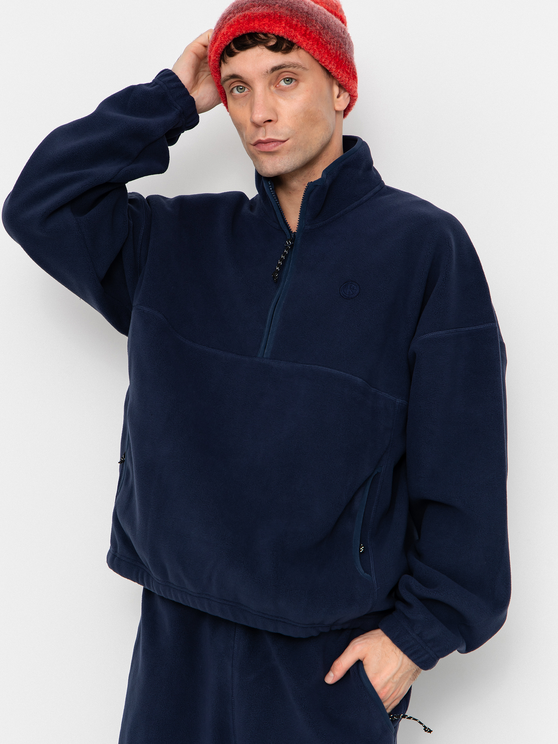 Polar Skate Ivan Half Zip Cardigan (grey blue)