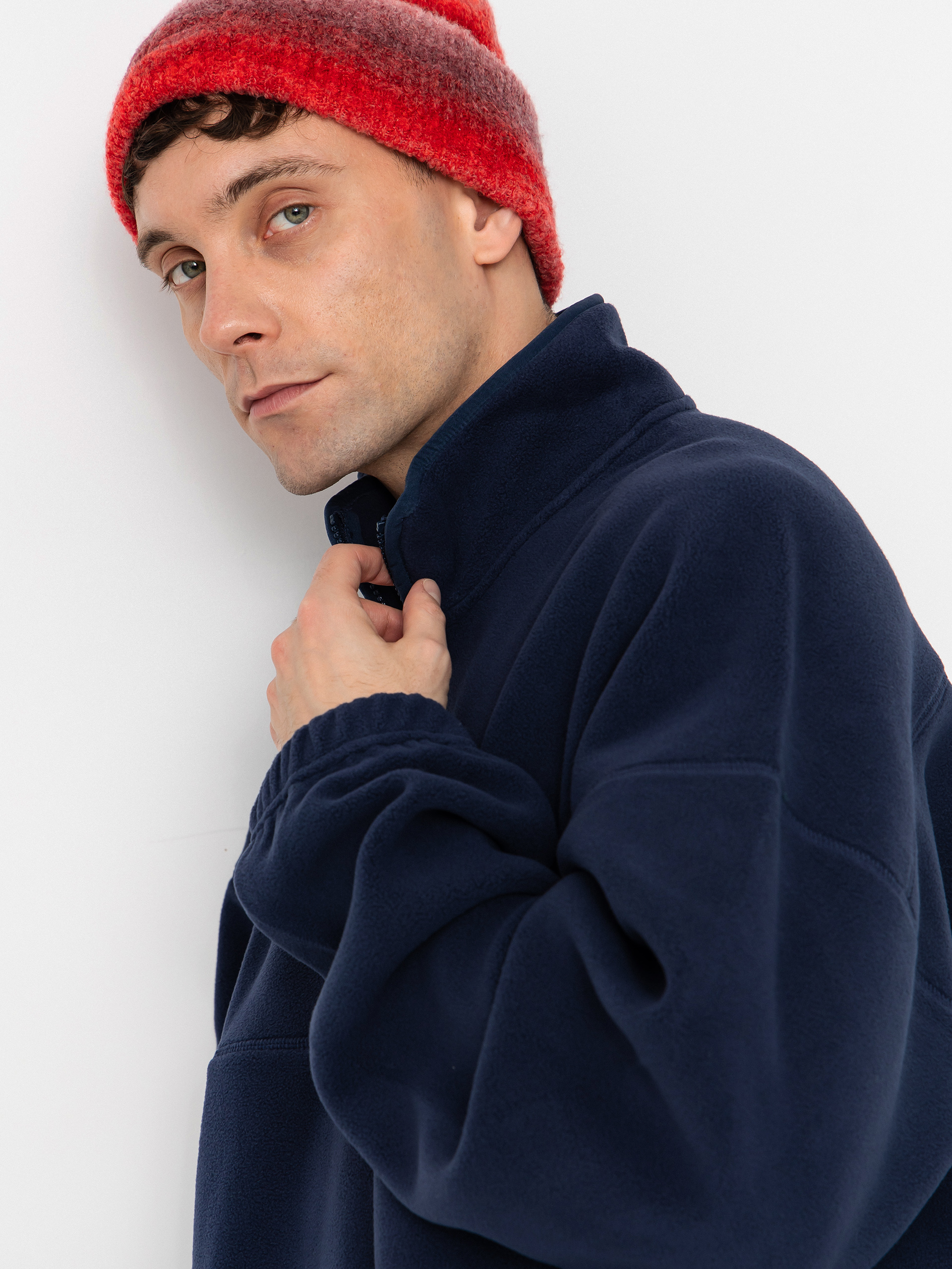 Polar Skate Ivan Half Zip Strickjacke (grey blue)