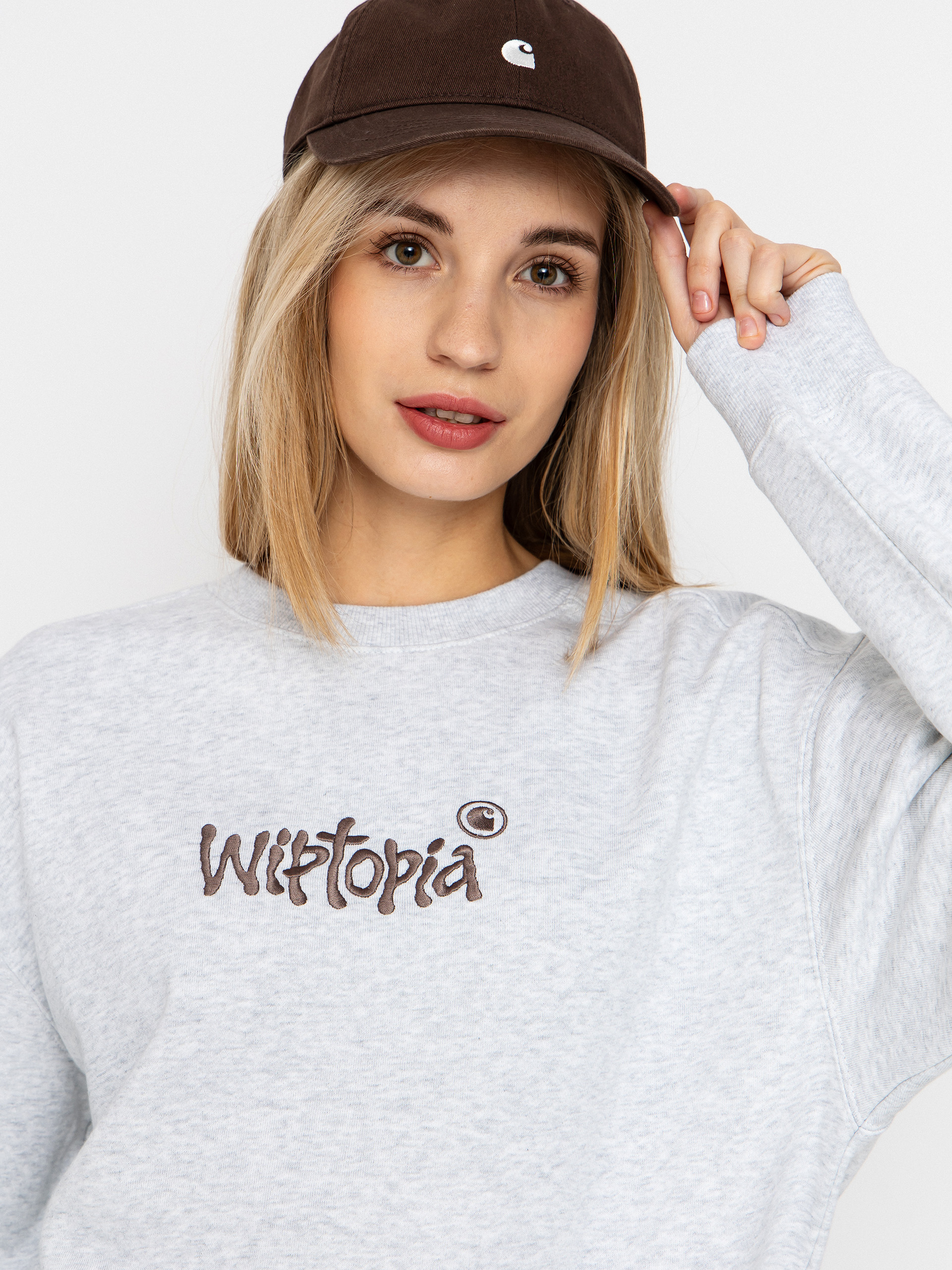 Carhartt WIP Wiptopia Script Wmn Sweatshirt (ash heather/dusky beige)
