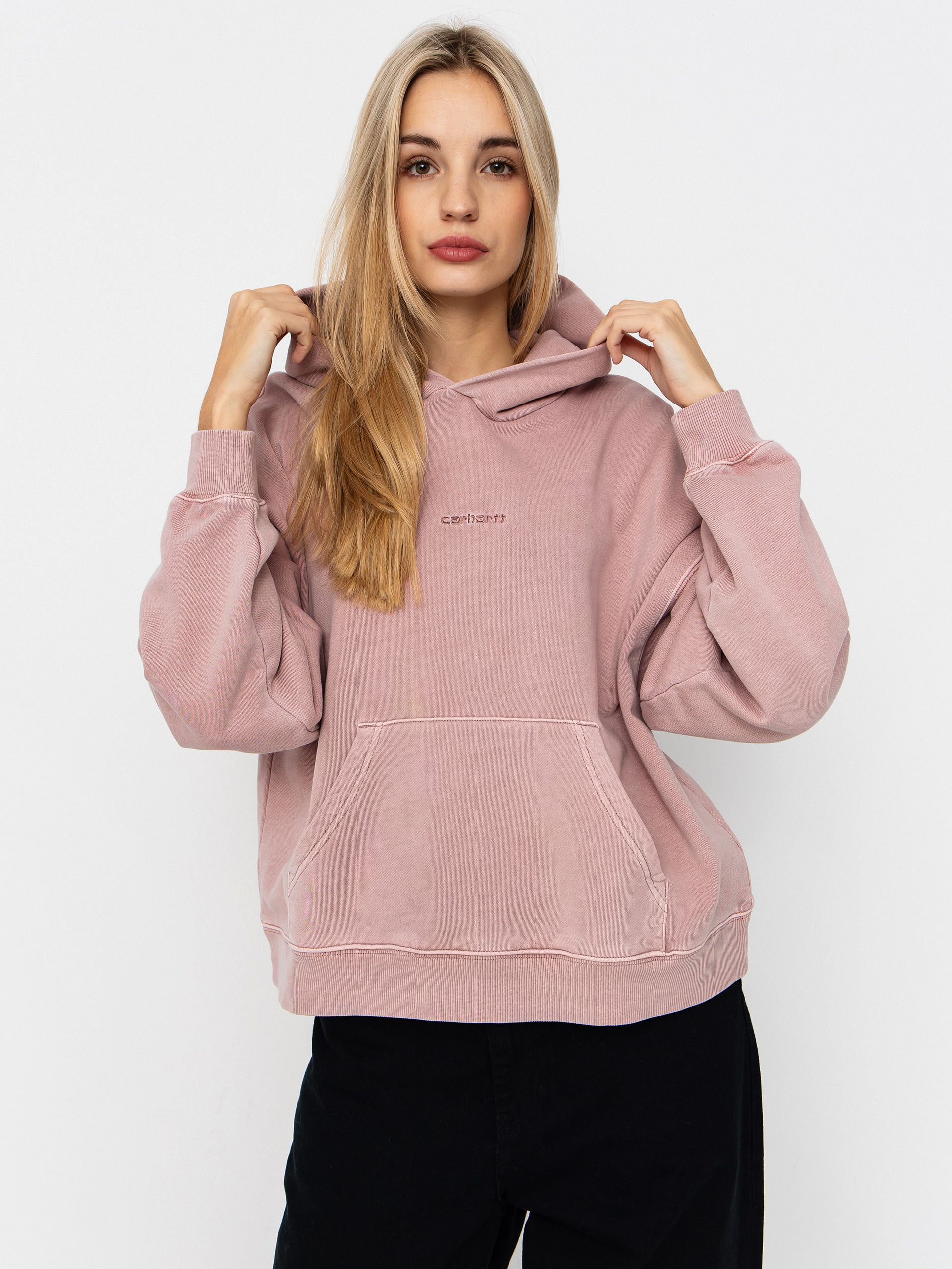 Carhartt WIP Hoodie Benton HD Wmn - pink (glassy pink/garment dyed)