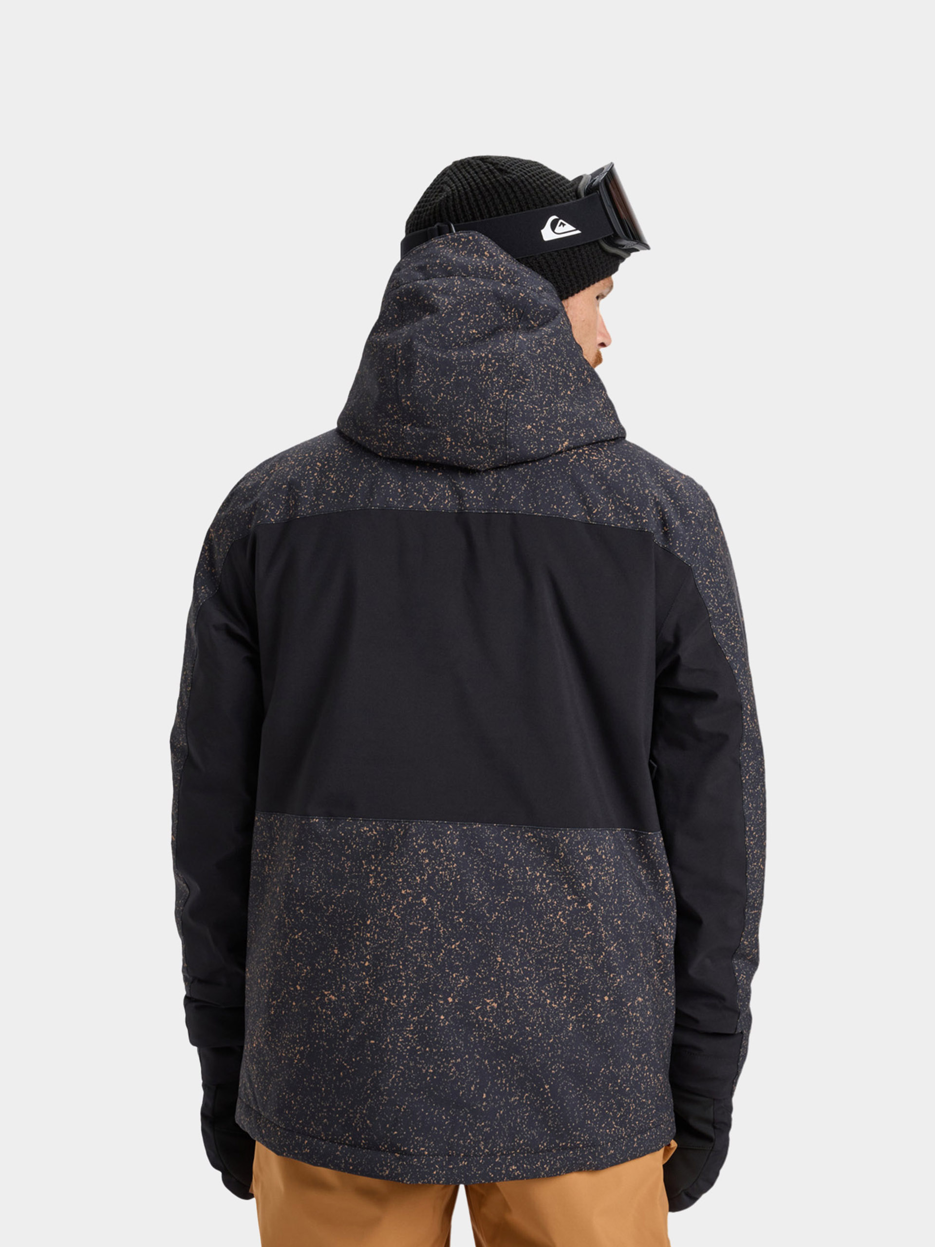 Mens Quiksilver Sycamore Printed Snowboard jacket (mountain static true black)