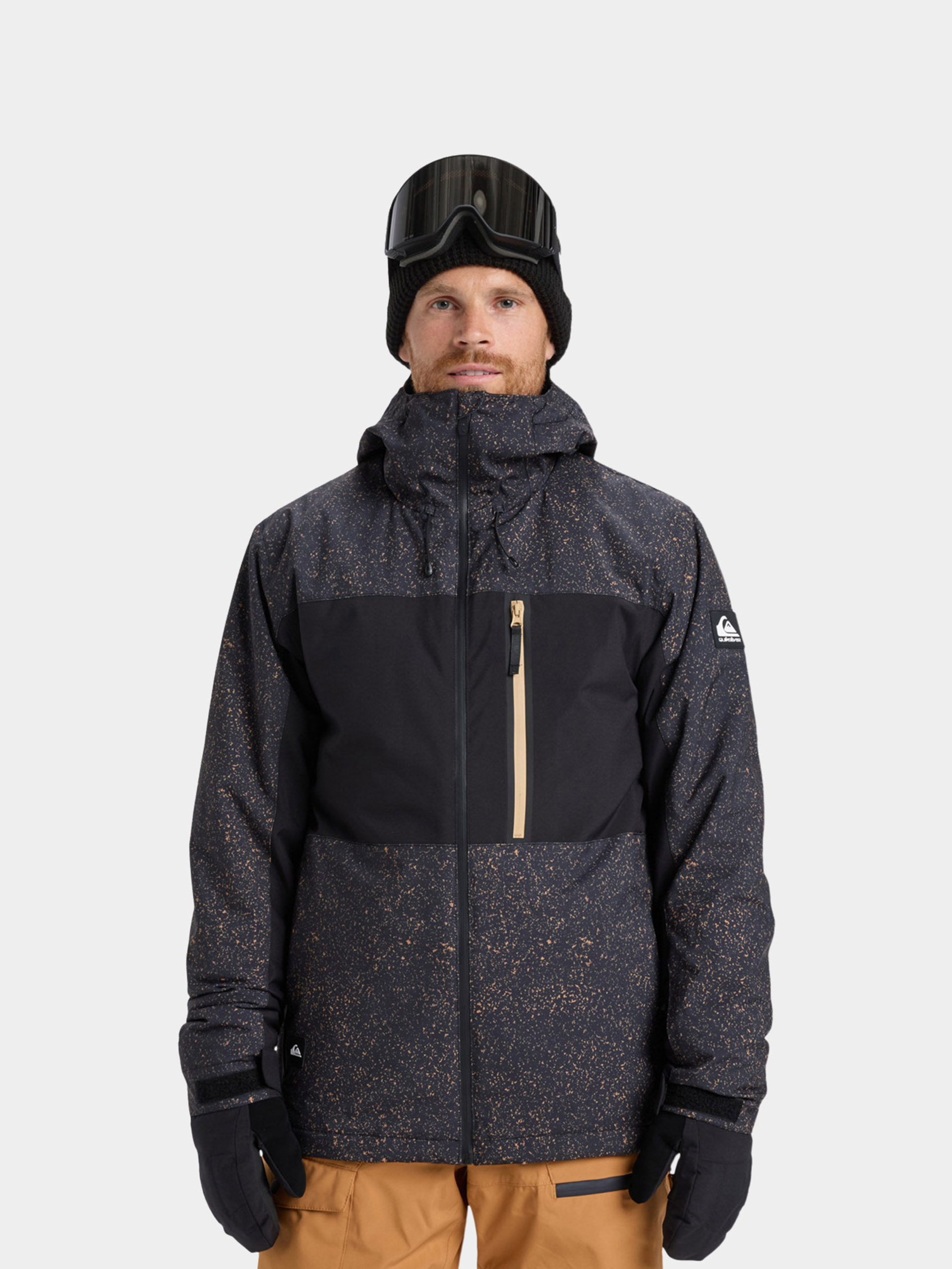 Mens Quiksilver Sycamore Printed Snowboard jacket (mountain static true black)