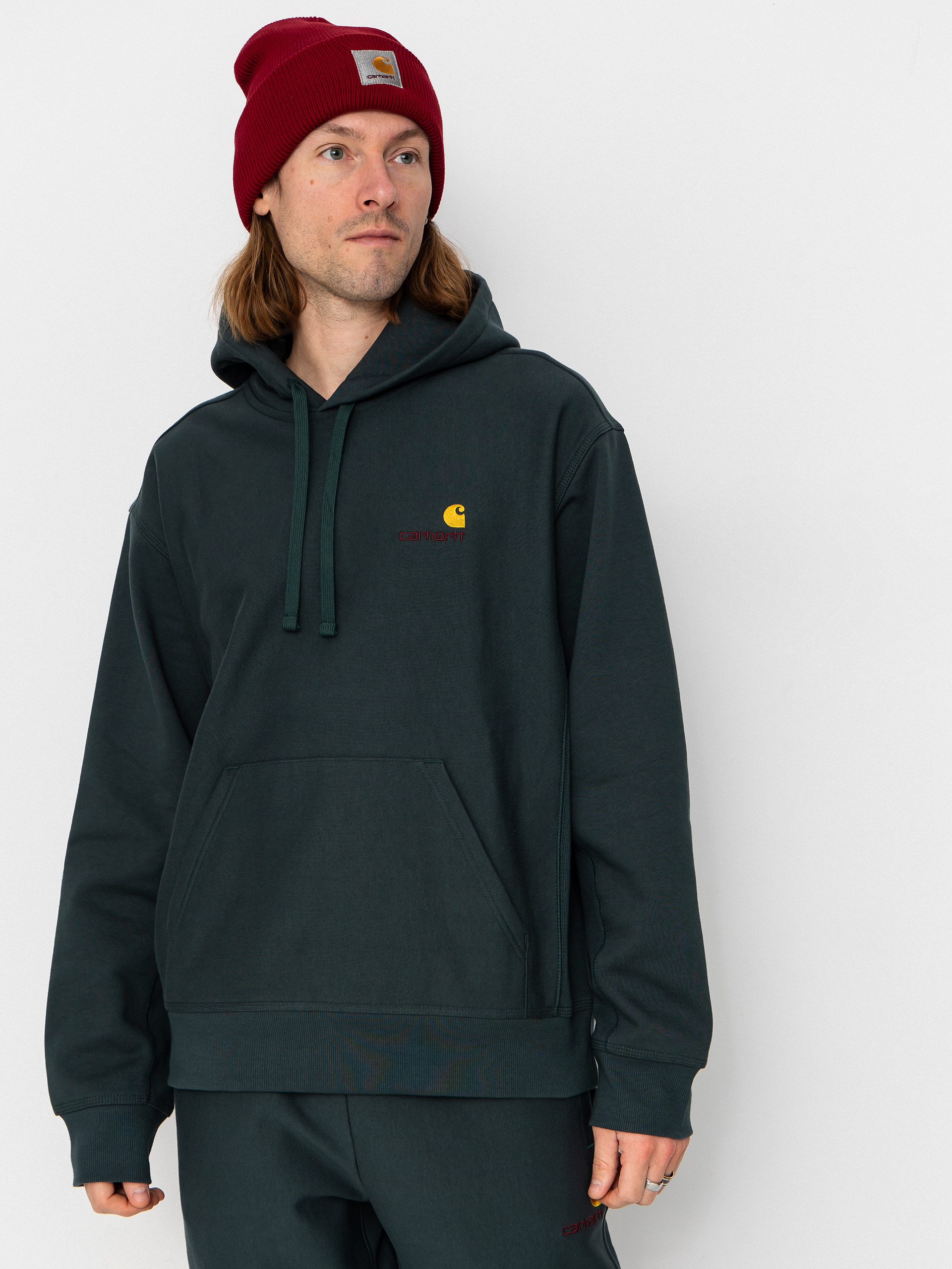 Carhartt WIP Hoodie American Script HD (kale green)