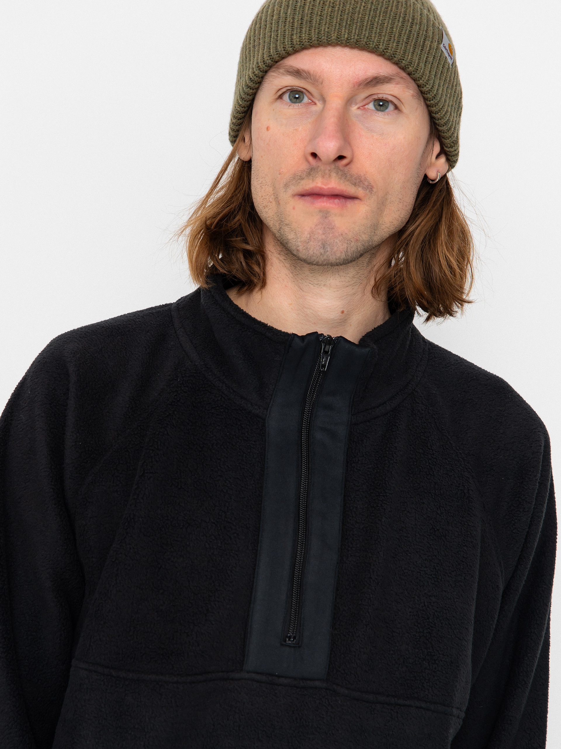 Jones Snowboards Sweatshirt Lodge Half Zip Rec (stealth black)
