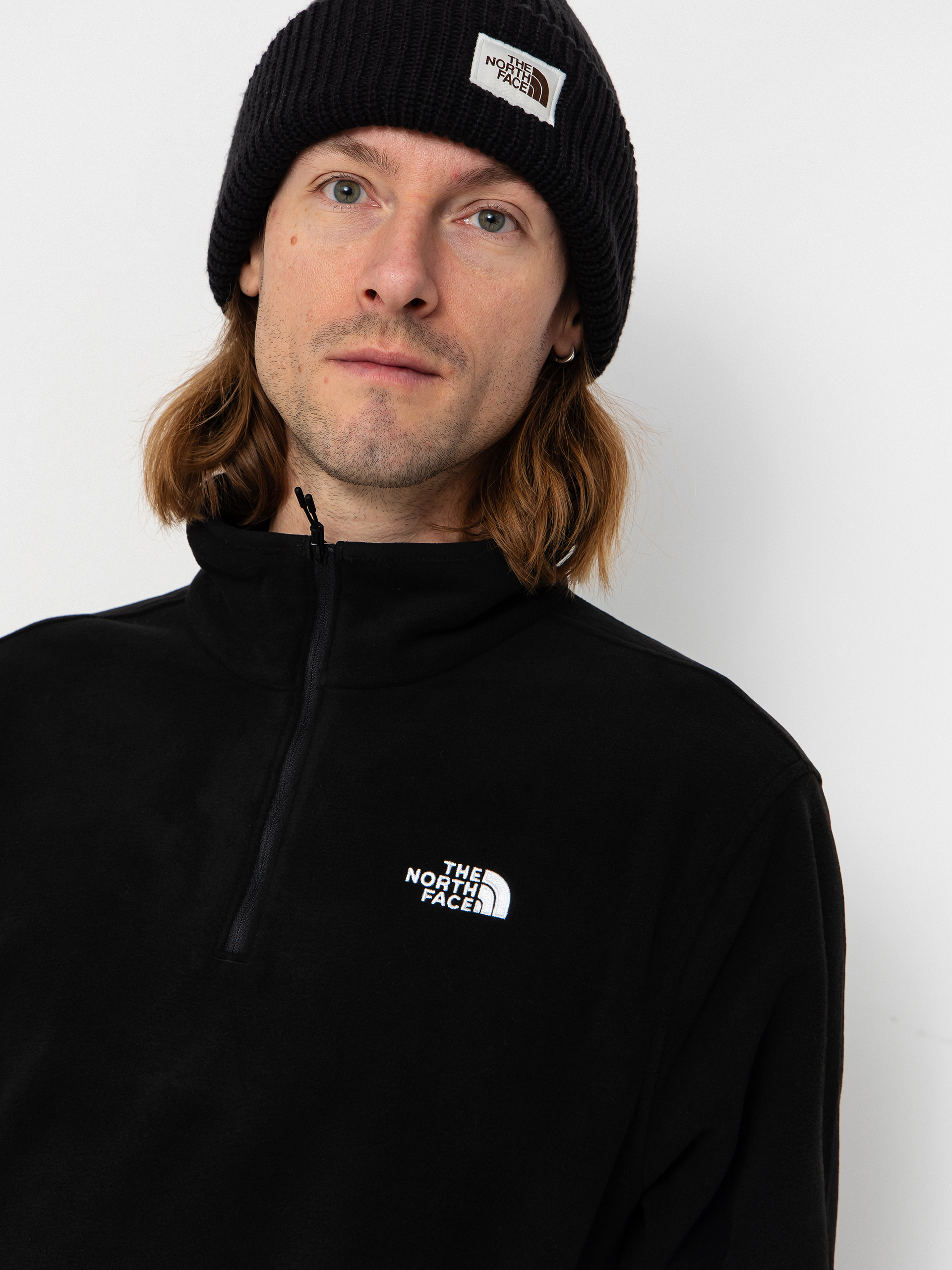 Mens The North Face Fleece  Glacier FLC 1/4 Zip (tnf black)