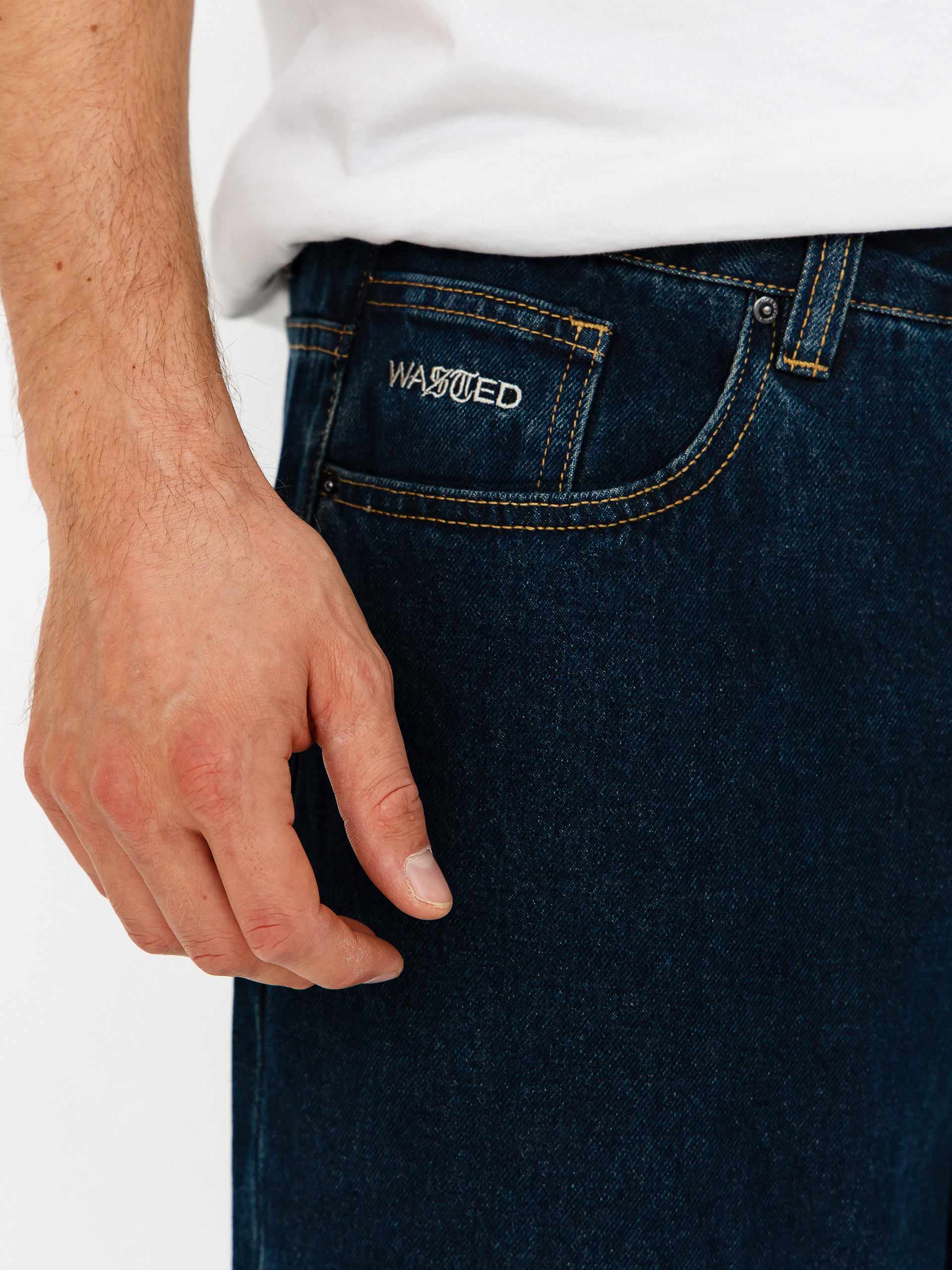 Wasted Paris Pants Crest Casper (raw blue)