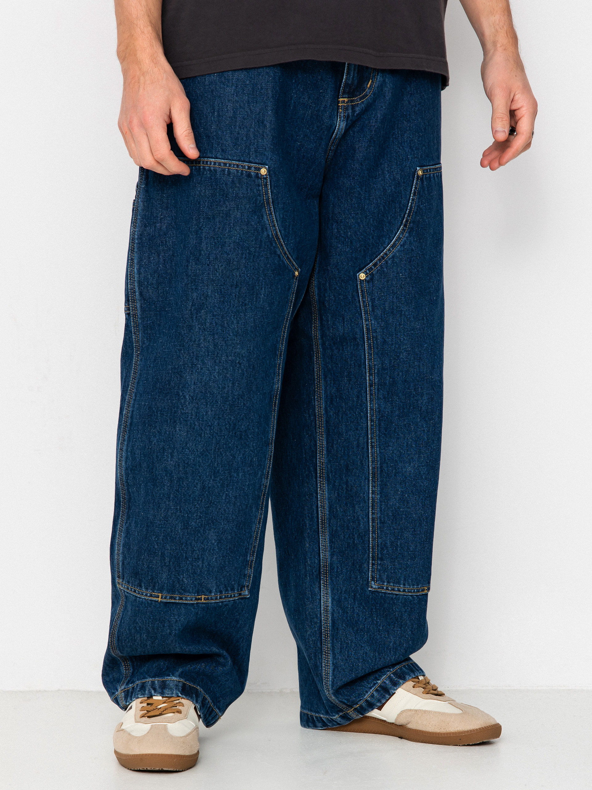 Carhartt WIP Pants Nash Double Knee - blue (blue/stone washed)