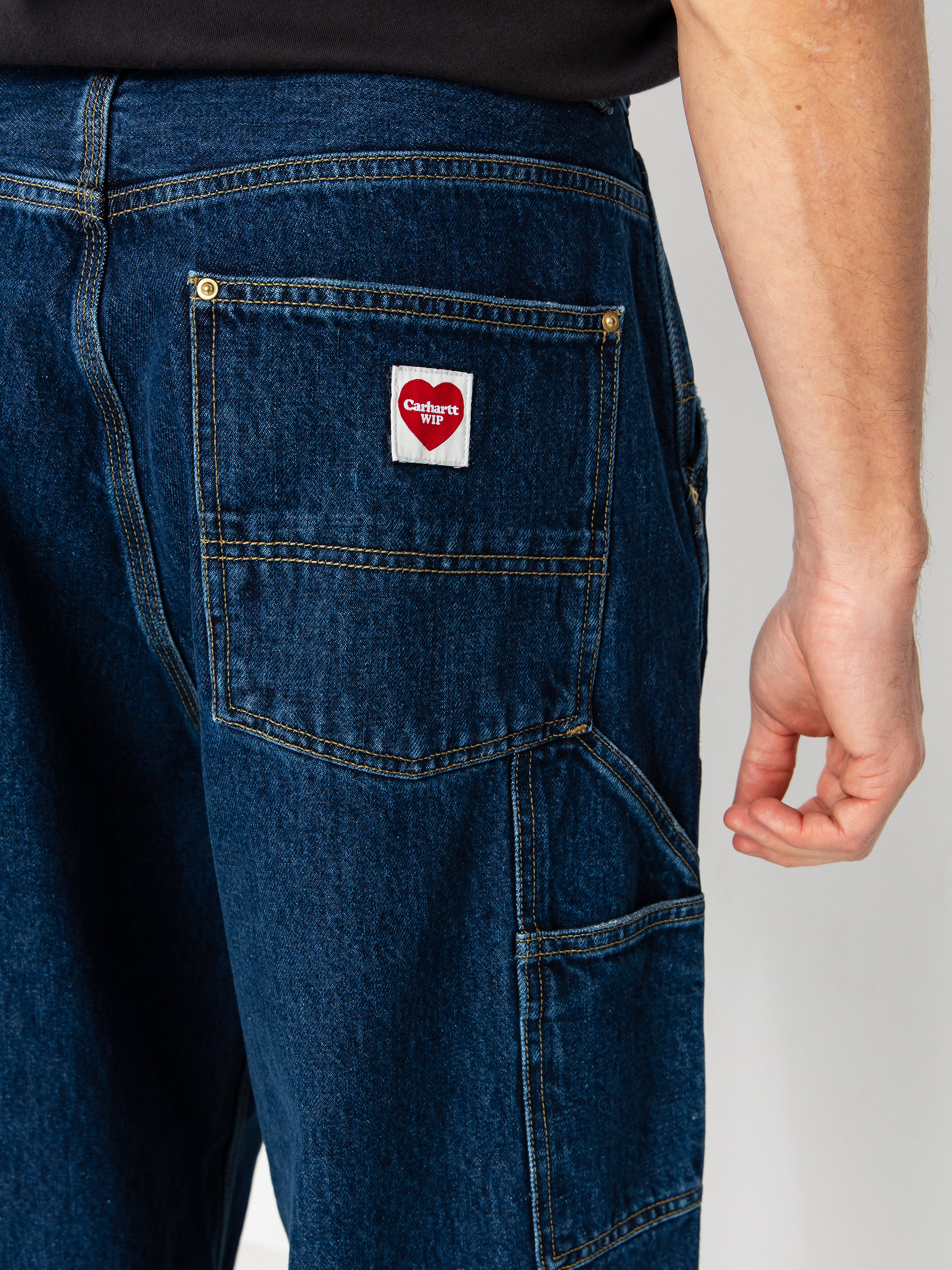 Carhartt WIP Pants Nash Double Knee - blue (blue/stone washed)
