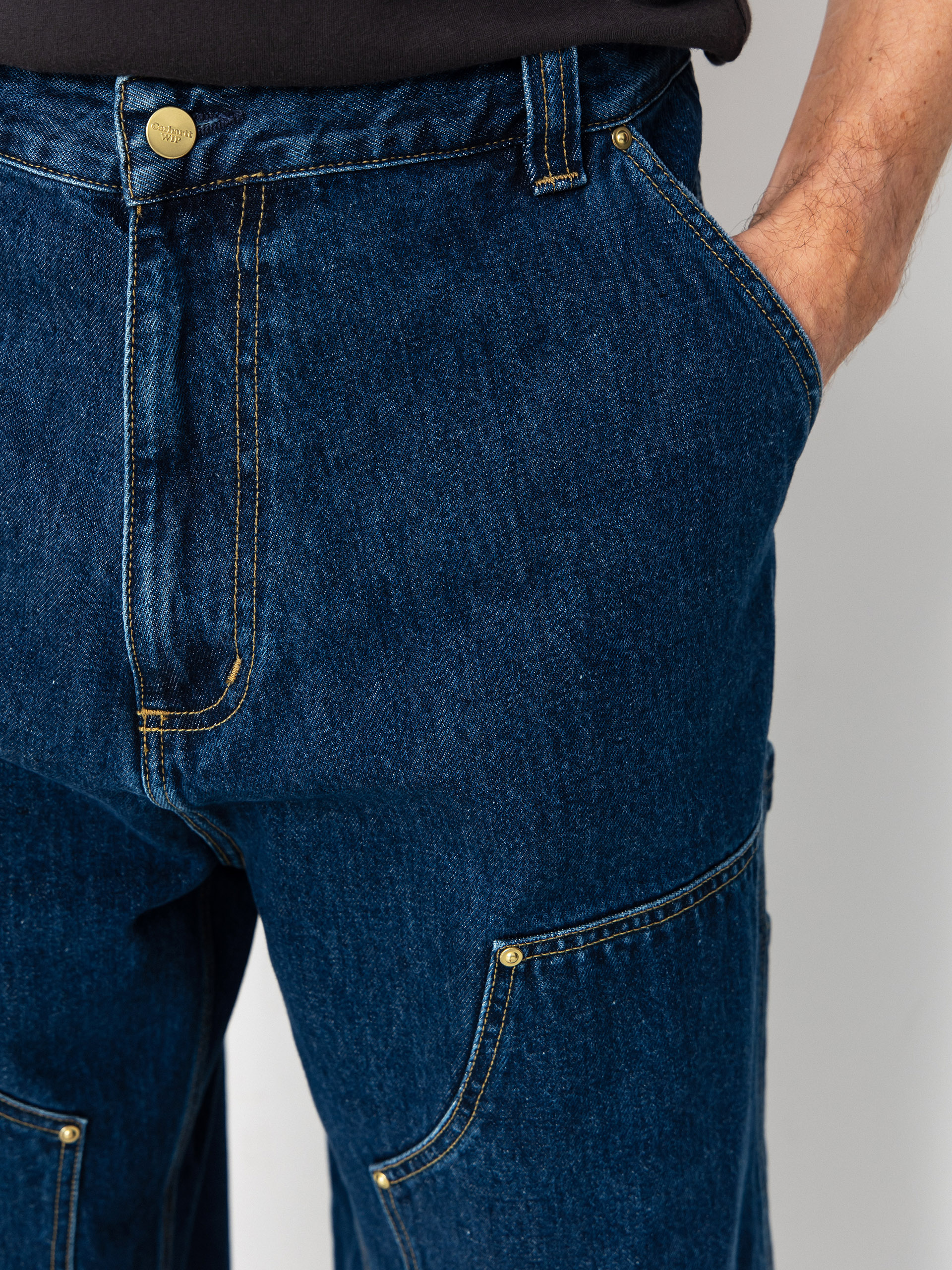 Carhartt WIP Pants Nash Double Knee - blue (blue/stone washed)