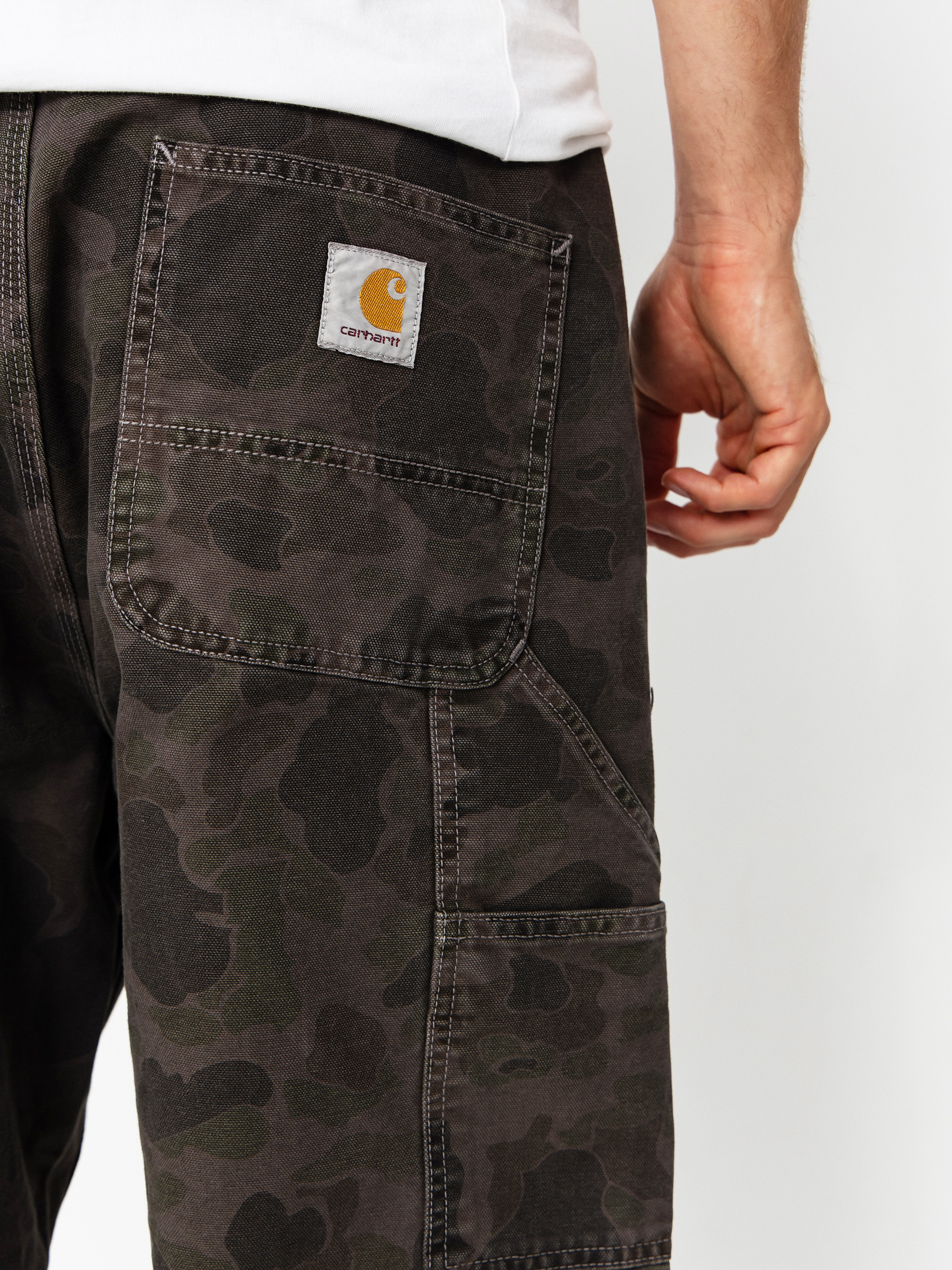 Carhartt WIP Hose Duck Single Knee (camo duck/green/porphyry/garment dyed)