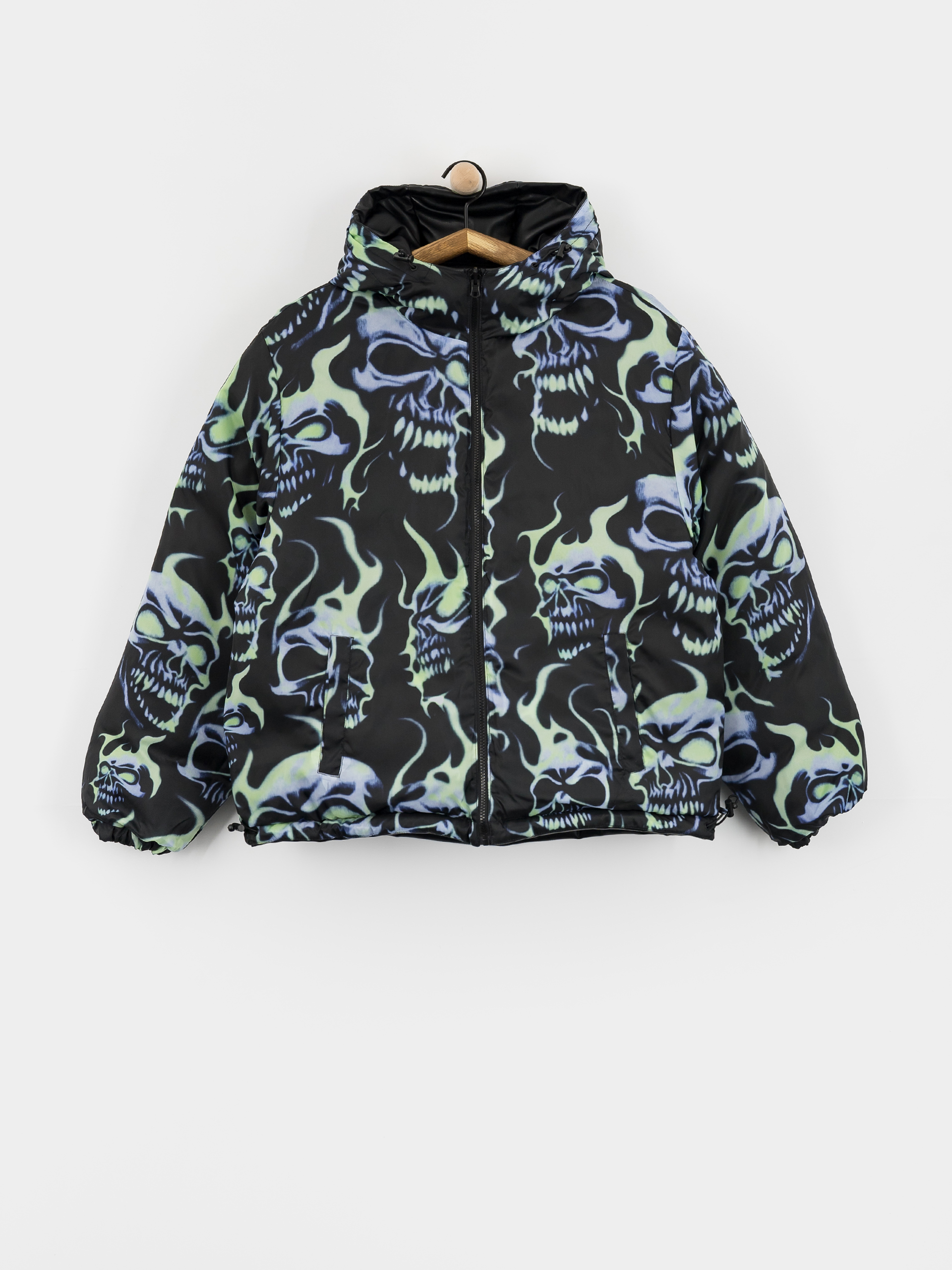 Wasted Paris Skull Puffer Jacket - black, multicolor (black)