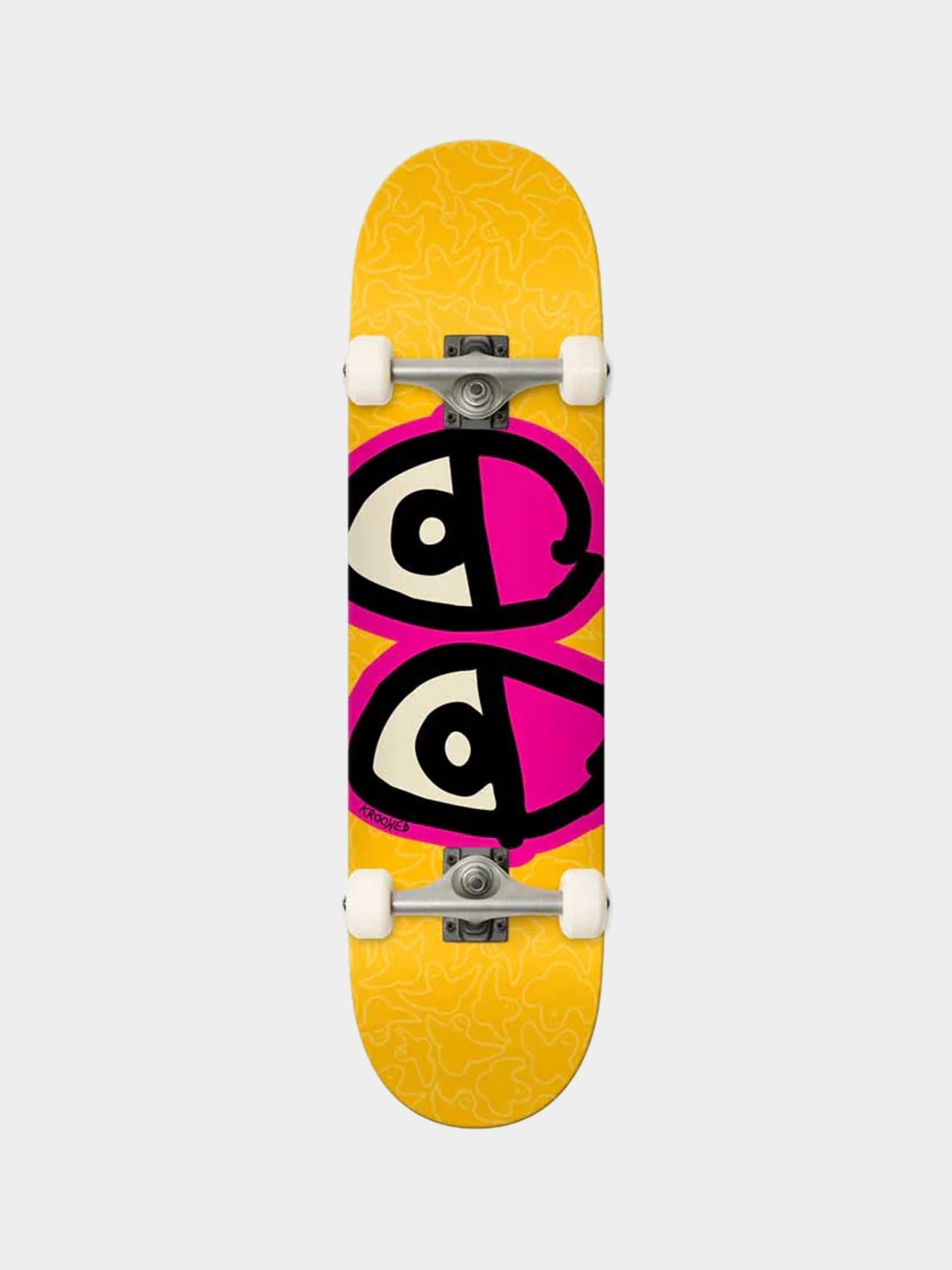 Krooked Skateboard Eyes N Birds - yellow