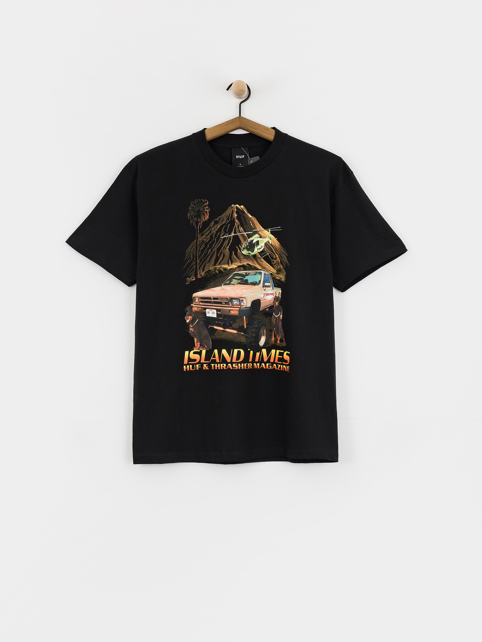 HUF T-Shirt X Thrasher Island Times (black)