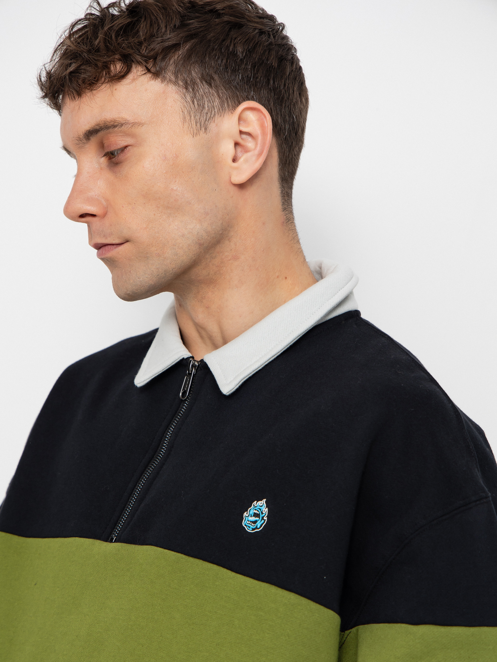 Santa Cruz Sweatshirt Screaming Mini Flame 1/4 Zip (black)