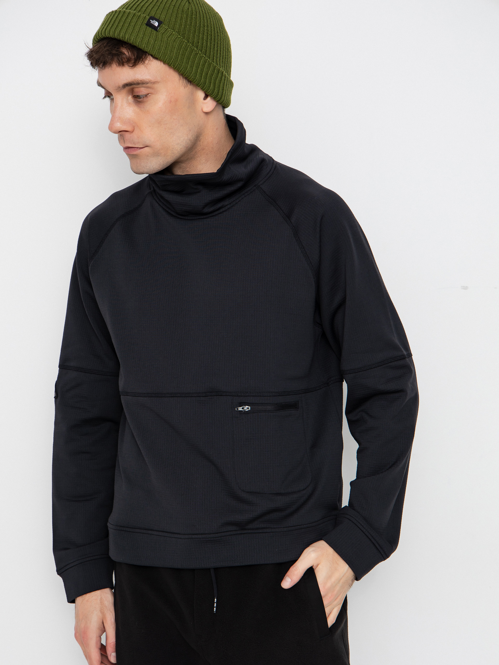 Jones Snowboards Sweatshirt Flagship Rec Grid 1/2 Zip (stealth black)