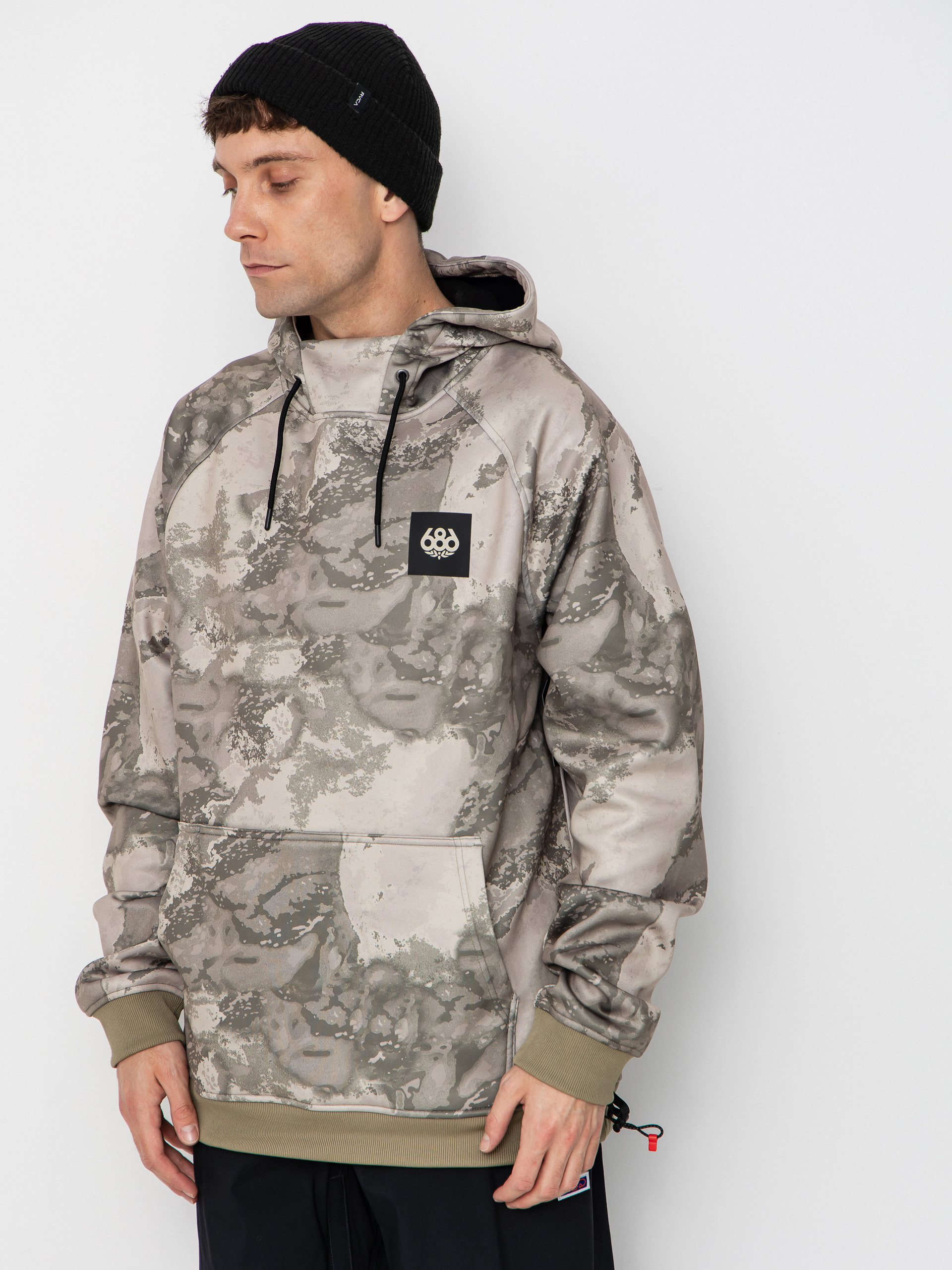 Mens 686 Active sweatshirt Bonded Fleece HD (limestone hemisphere print)